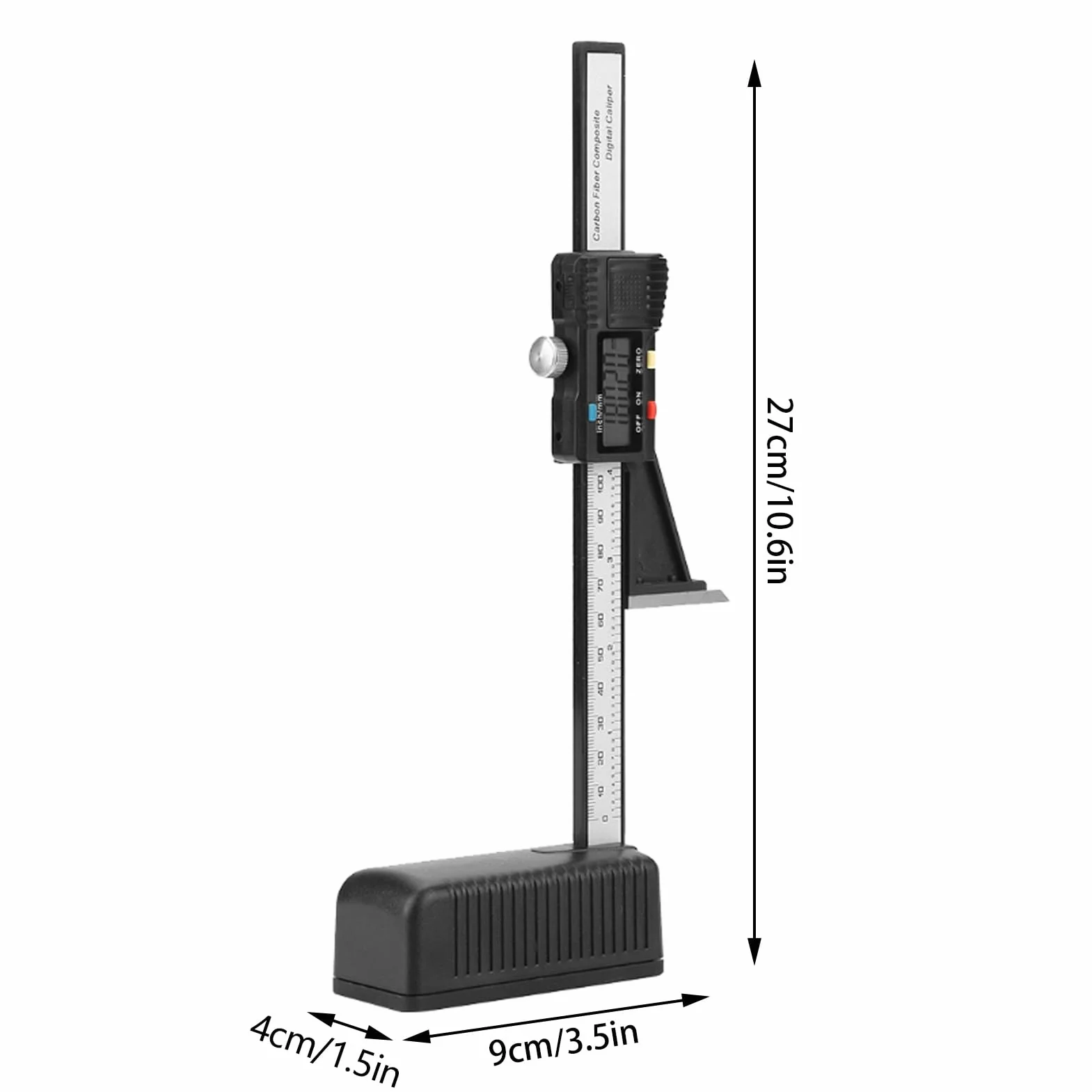 Medidor Digital de Altura y Profundidad 0-150 mm Base Magnética Pantalla LCD Plá de Alta Resistencia
