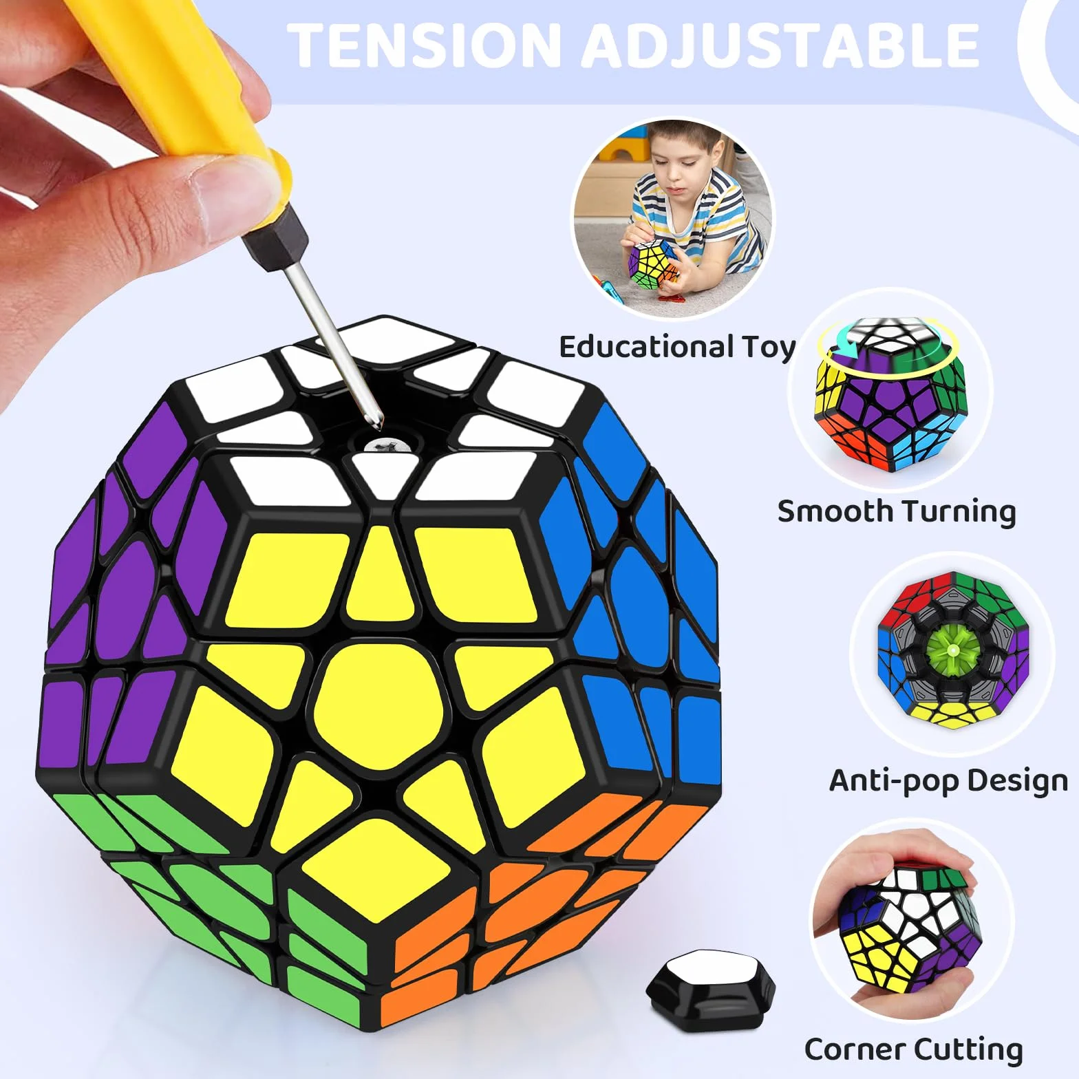 Maomaoyu Megaminx 3x5 Dodecaedro Speed Cube Cubo Magico Negro