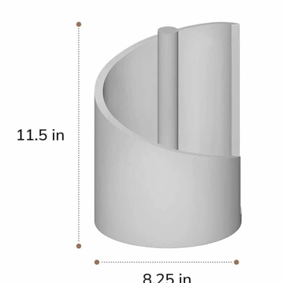 Soporte vertical para toallas de papel encimera base madera barra metal