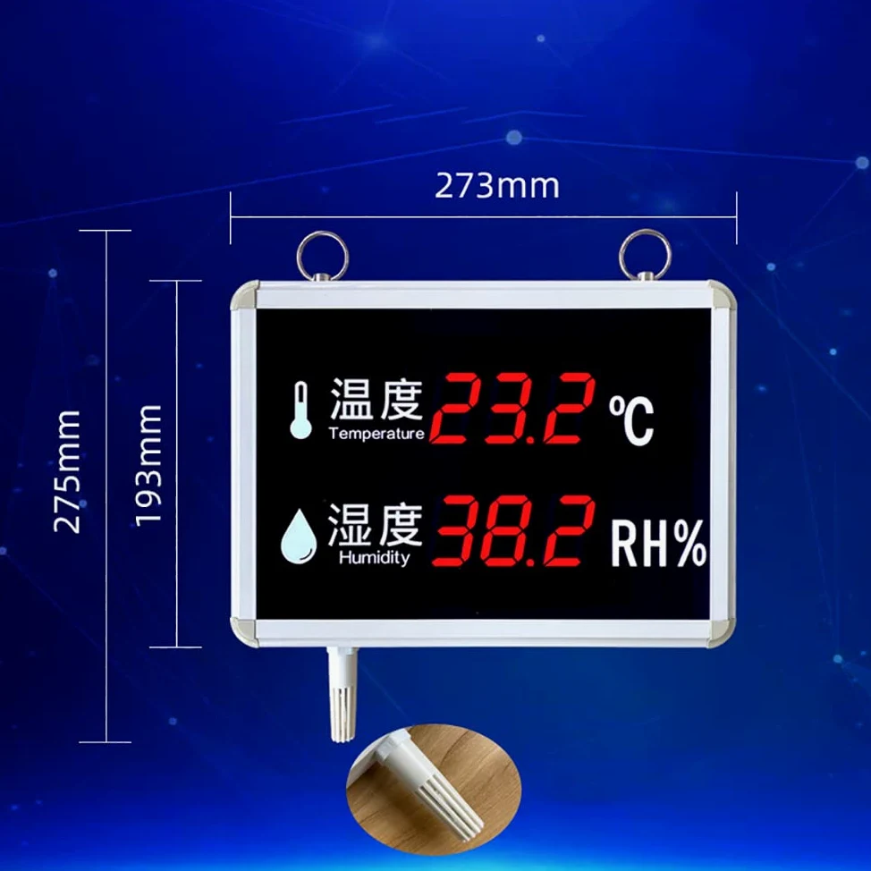 Toplionace Medidor de Temperatura y Humedad con Pantalla Digital de 1,5 Pulgadas, Sensor Industrial de Temperatura y Humedad de Precisión Avanzada (Sonda Externa)