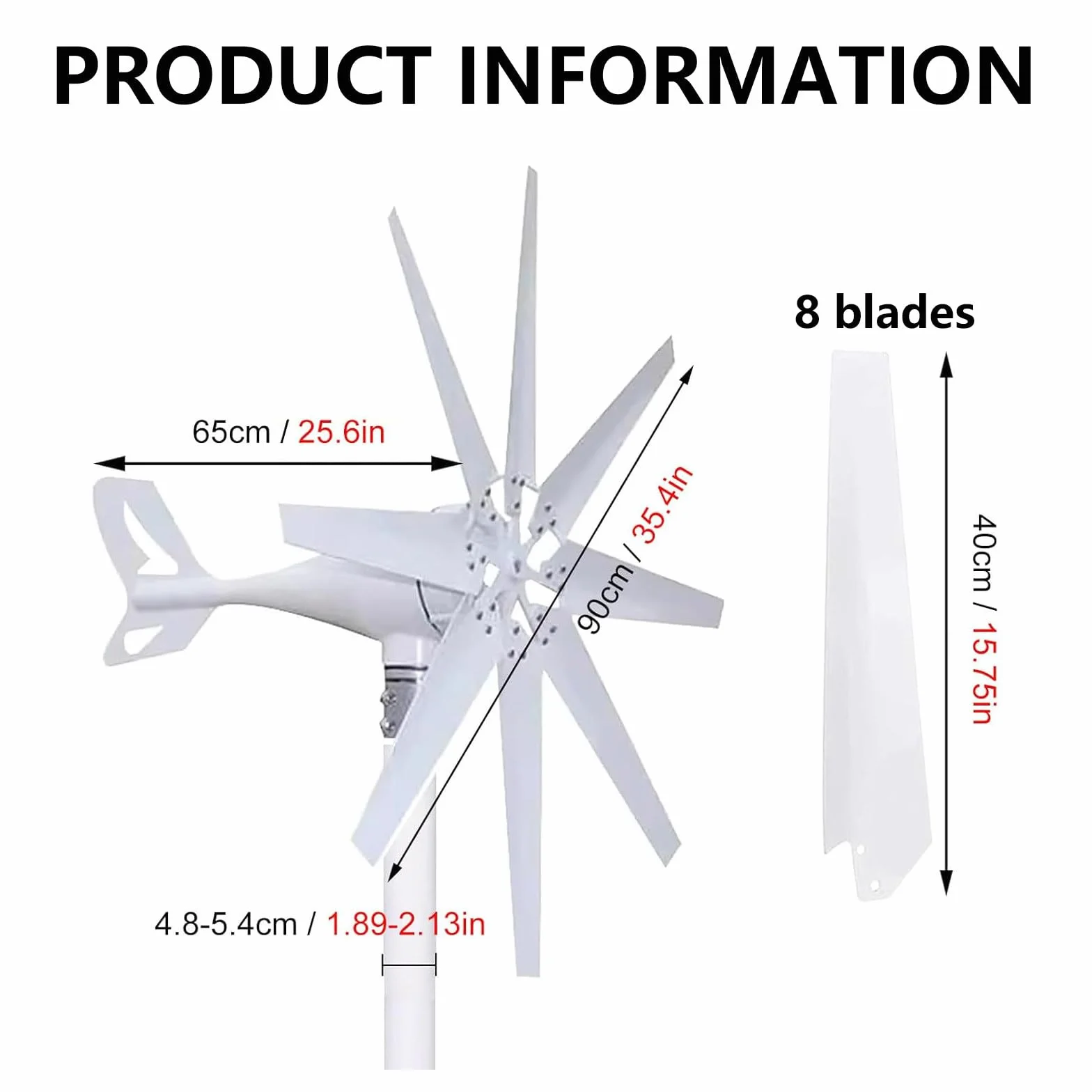Turbina Eólica 10000W - Generador de Molino de Viento 8 Palas, Controlador MPPT 12V/24V/48V, Velocidad de Arranque 2m/s