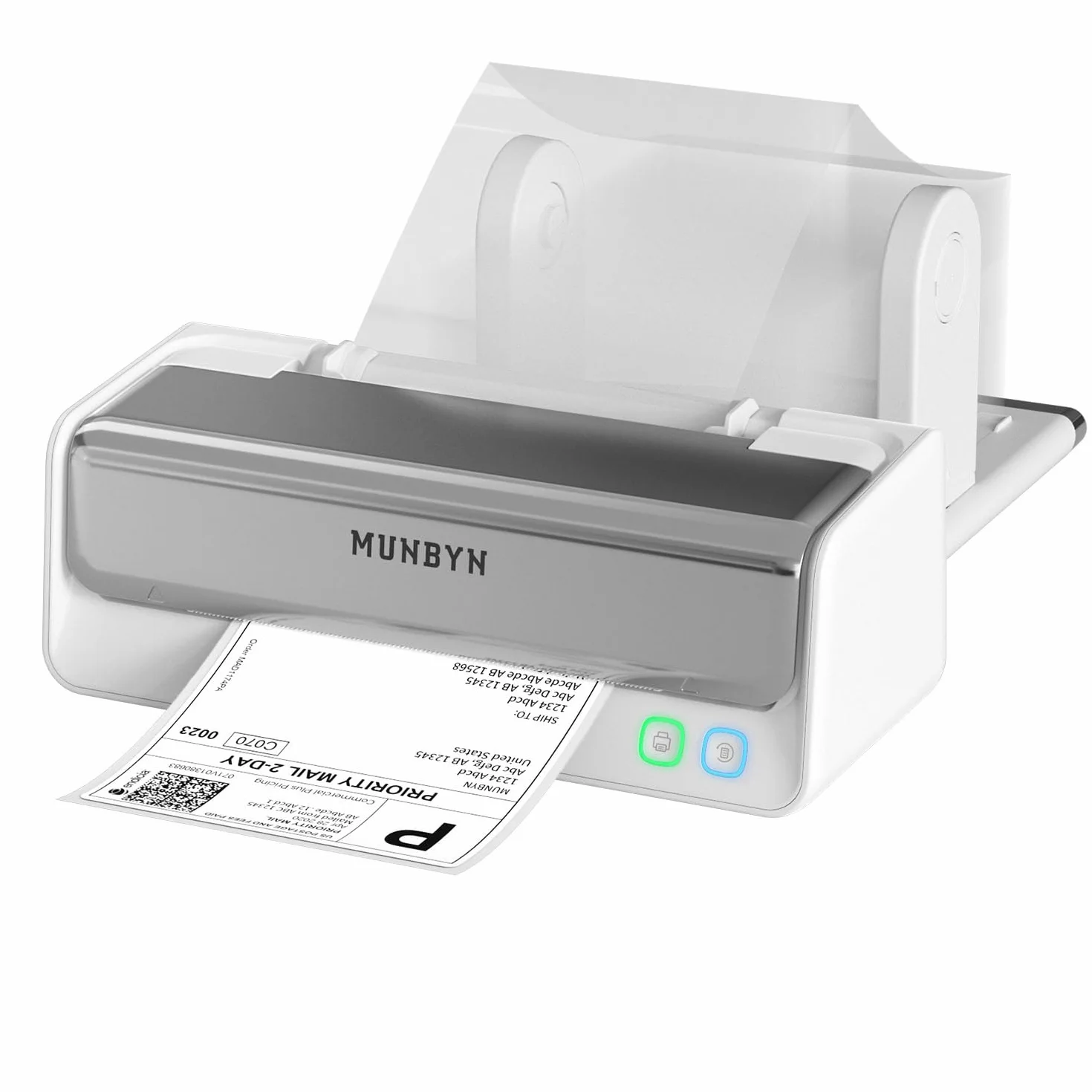 MUNBYN Impresora Térmica Bluetooth con Cabezal Reemplazable y Soporte de Etiquetas, Impresora Etiquetas 4x6 Inalámbrica para Pequeñas Empresas, Compatible con Mac, Windows, iPhone, Android, Chrome