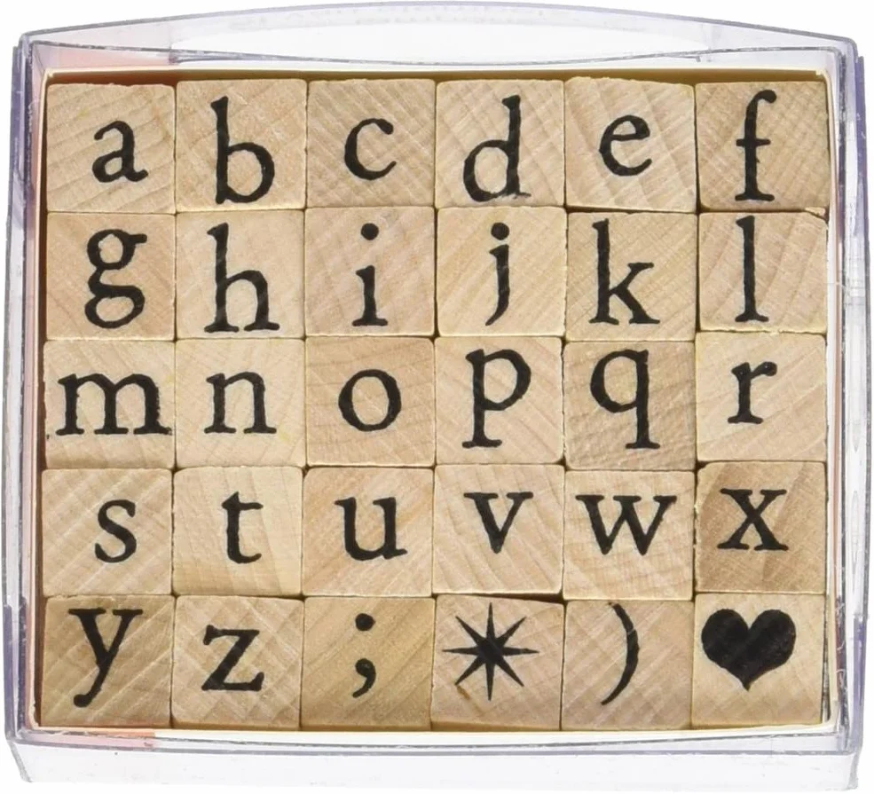 Artemio Juego de Sellos Alfabeto minúsculas 1 cm Beige