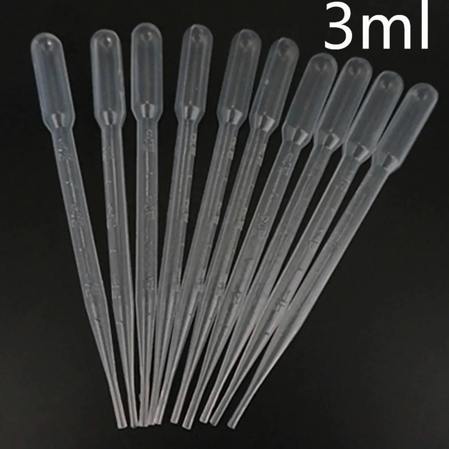 100 Uds a 1000 Uds laboratorio 3ml pipeta Pasteur de plástico pipeta cuentagotas de polietileno(3ml 1000pcs)