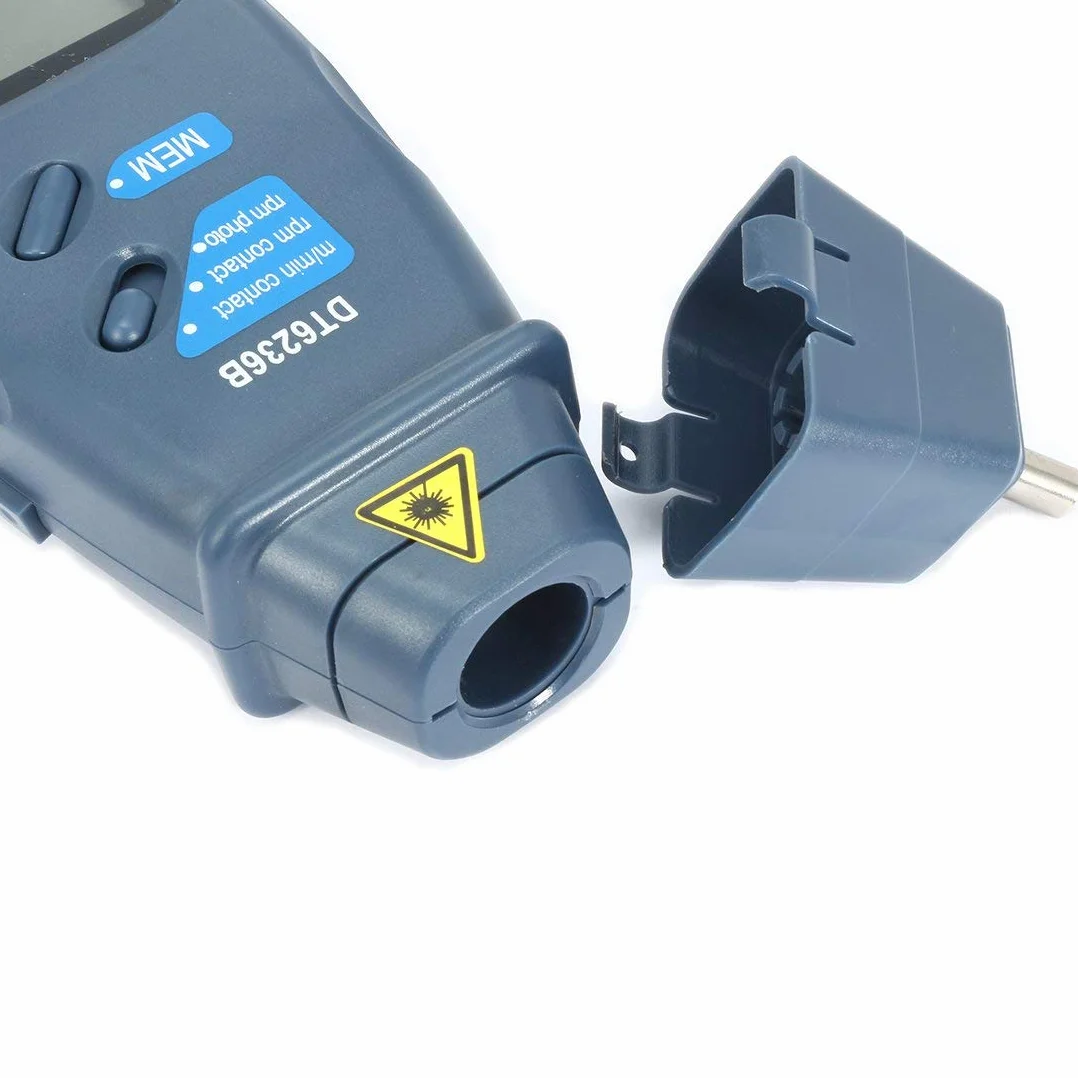 Tacómetro digital 2 en 1 con/sin contacto DT-6236B rpm 2,5 a 9.999 rpm ruedas medición velocidad lineal rotación