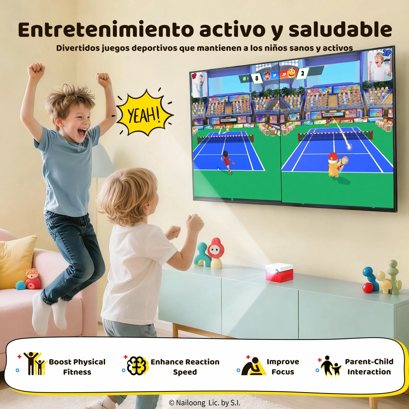 Kinhank MotionX Consola de Juegos con Detección de Movimiento AI 40+ Juegos Actualización Mensual TV Plug & Play