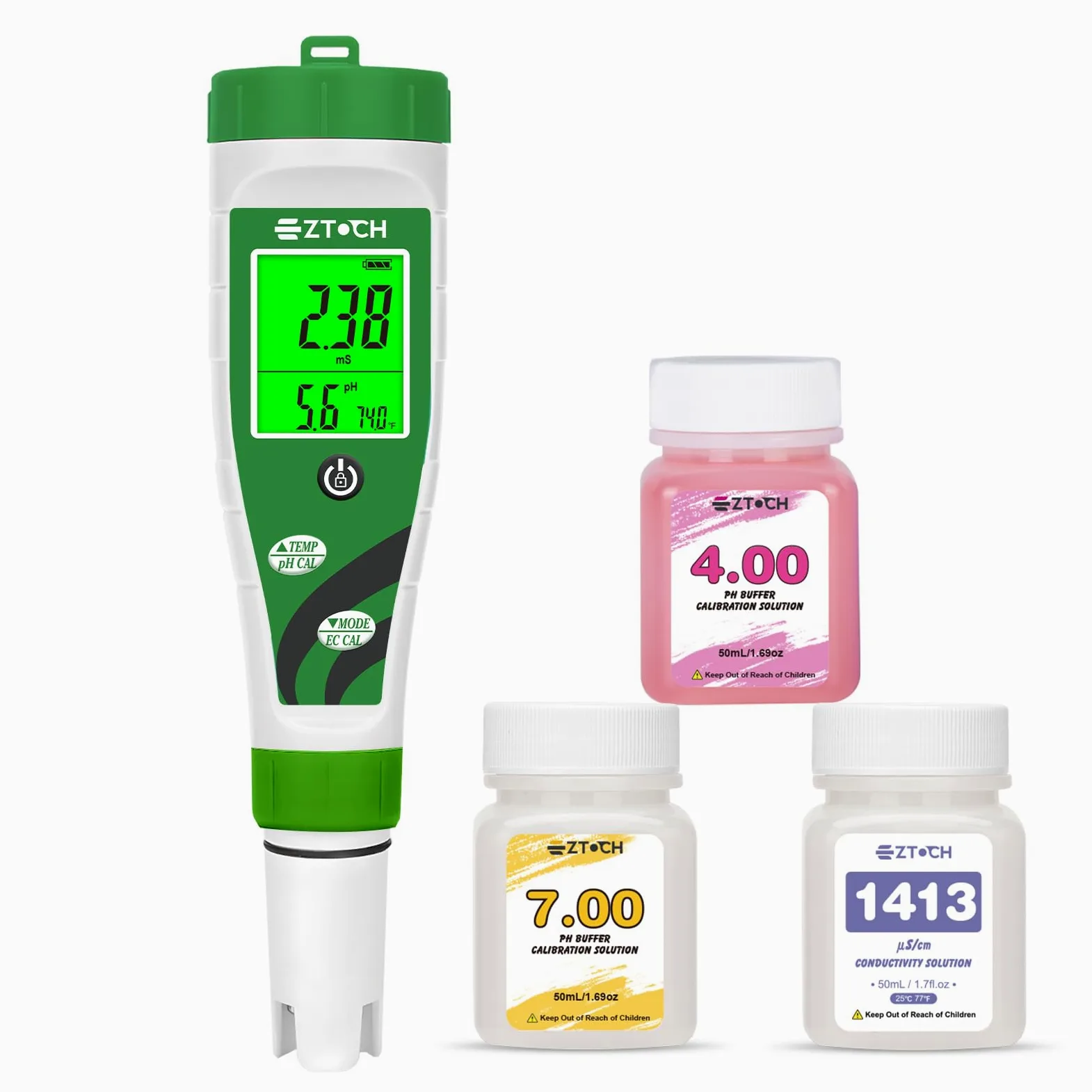 Medidor hidropónico de pH EC PPPM, medidor de pH TDS con visualización simultánea para solución de nutrientes de depósito, medidor de pH EC para configuración de sistema DWC hidropónico de agua