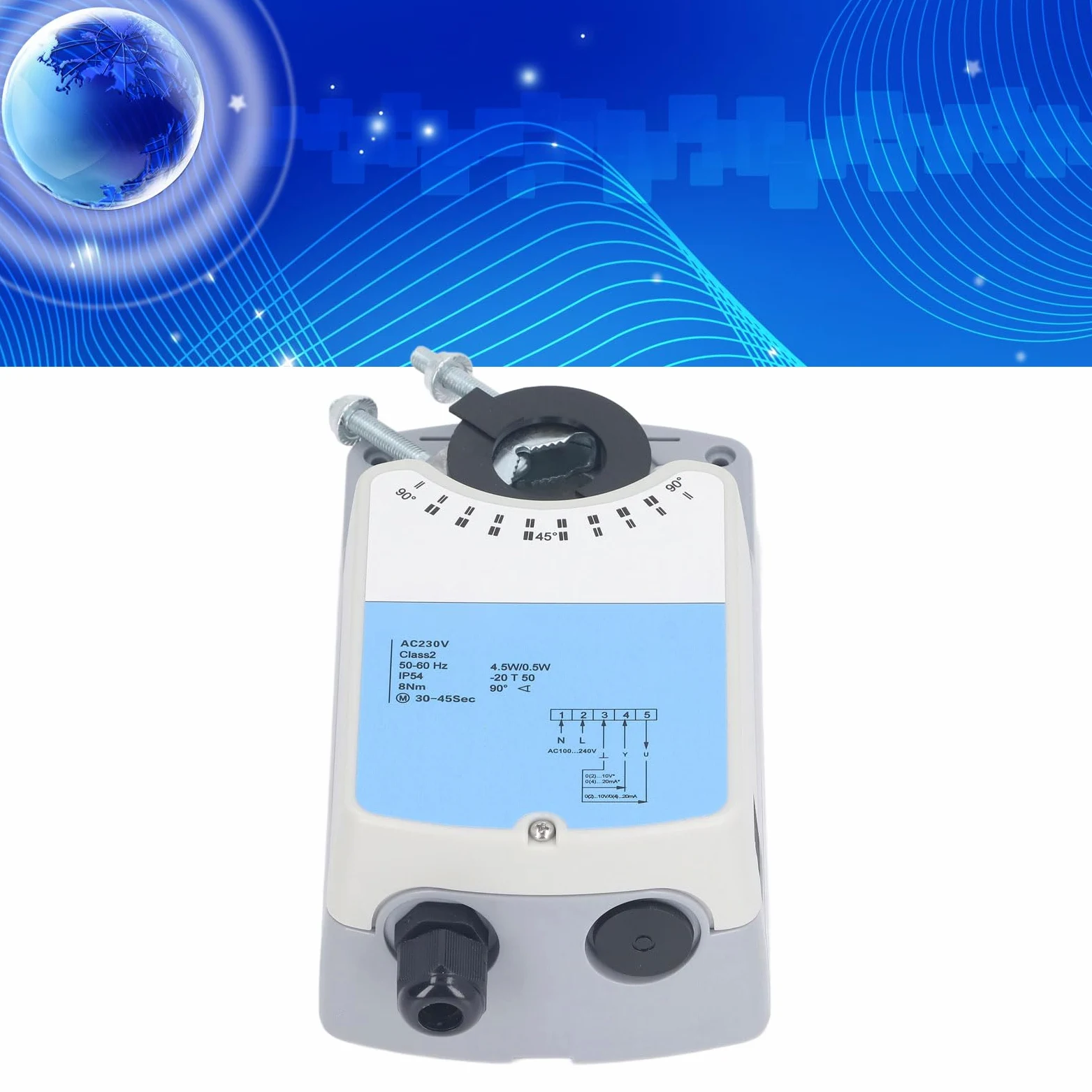Actuador de Válvula de Aire Eléctrica Sonew, Válvula de Aire de Solenoide Eléctrica, Motor sin Escobillas de CC, Controlador de Válvula de Aire de ángulo de Rotación Ajustable,