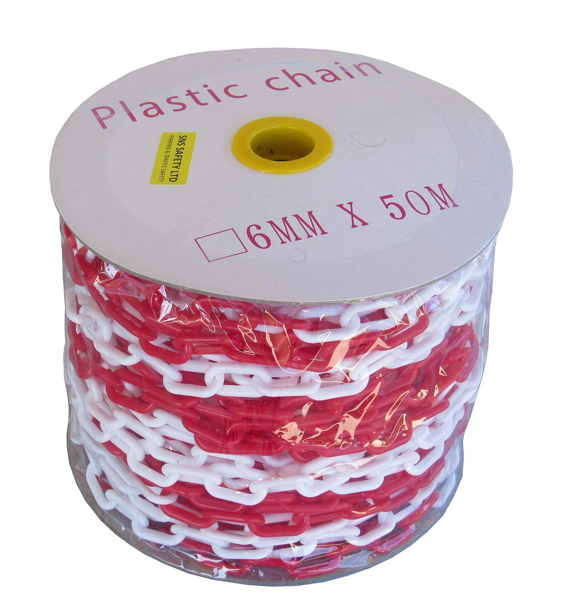 Cadena Plástico de Señalización 6 mm Rojo y Blanco 50,0 metros