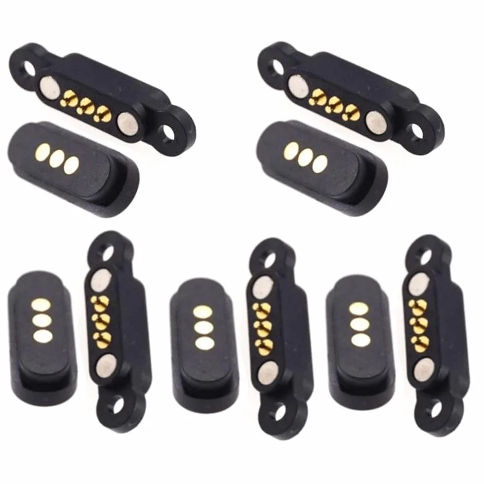 Conectores Magnéticos Pogo de 3 Posiciones, Imanes de Cuadrícula de 2,3 mm, 5 Pares Macho y Hembra