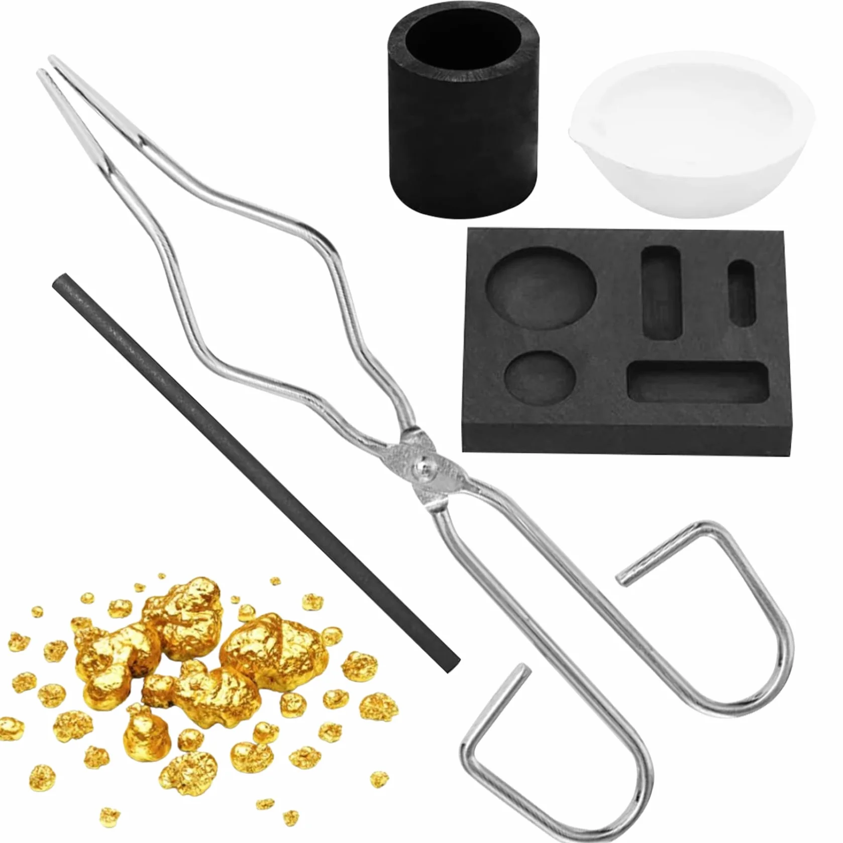 Kit de Crisol de Grafito para Fundir Oro, Plata y Cobre