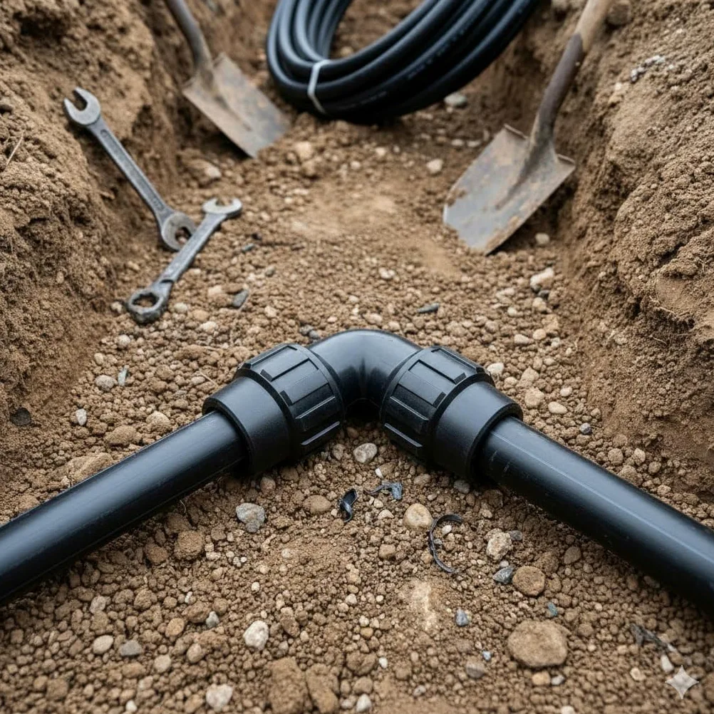Suinga Pack 4 x CODO igual POLIETILENO 75MM. Producto con certificado AENOR utilizado en tuberías PE 75 mm 2 1/2" para uso fontanería, riego y obras.