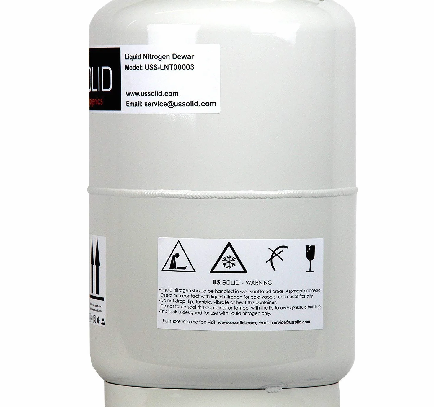 U.S.Solid 10 L Tanque Nitrógeno Líquido Contenedor Criogénico LN2 Dewar