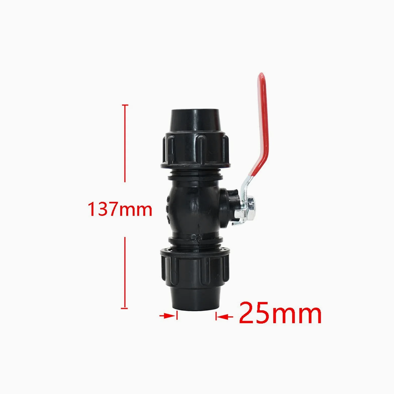 Adaptador de conector de manguera 20/25/32/40 / 50 / 63mm Tubería de agua plástica Conector rápido Válvula de bola Válvula de metal Faucet EDUCACIÓN FÍSICA Accesorios de válvulas de tubería