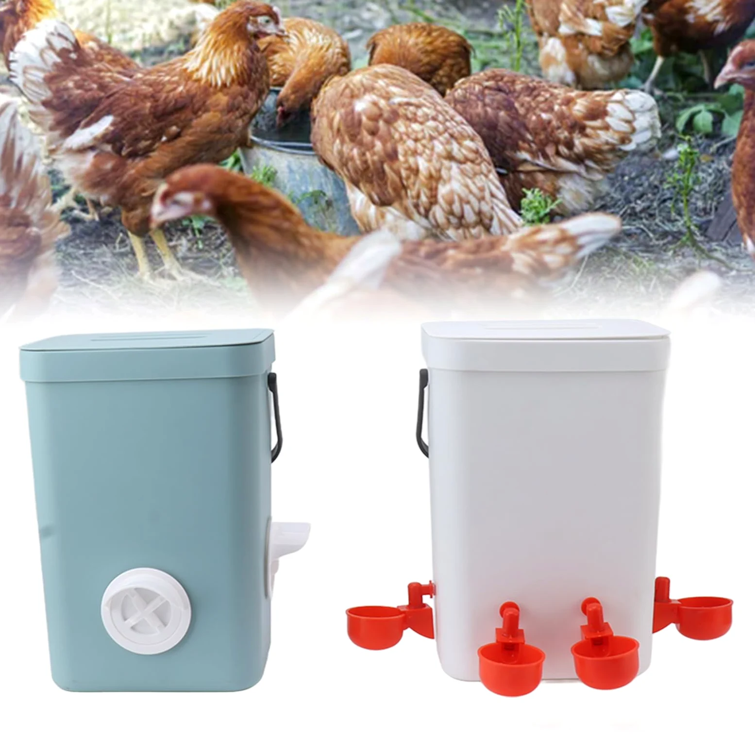 Dispensador de Agua para Pollos, Bebedero Automático para Aves de Corral, Bebedero Automático para Pollos, Bebederos Automáticos para Pollos, Convenientes para Que Beban y