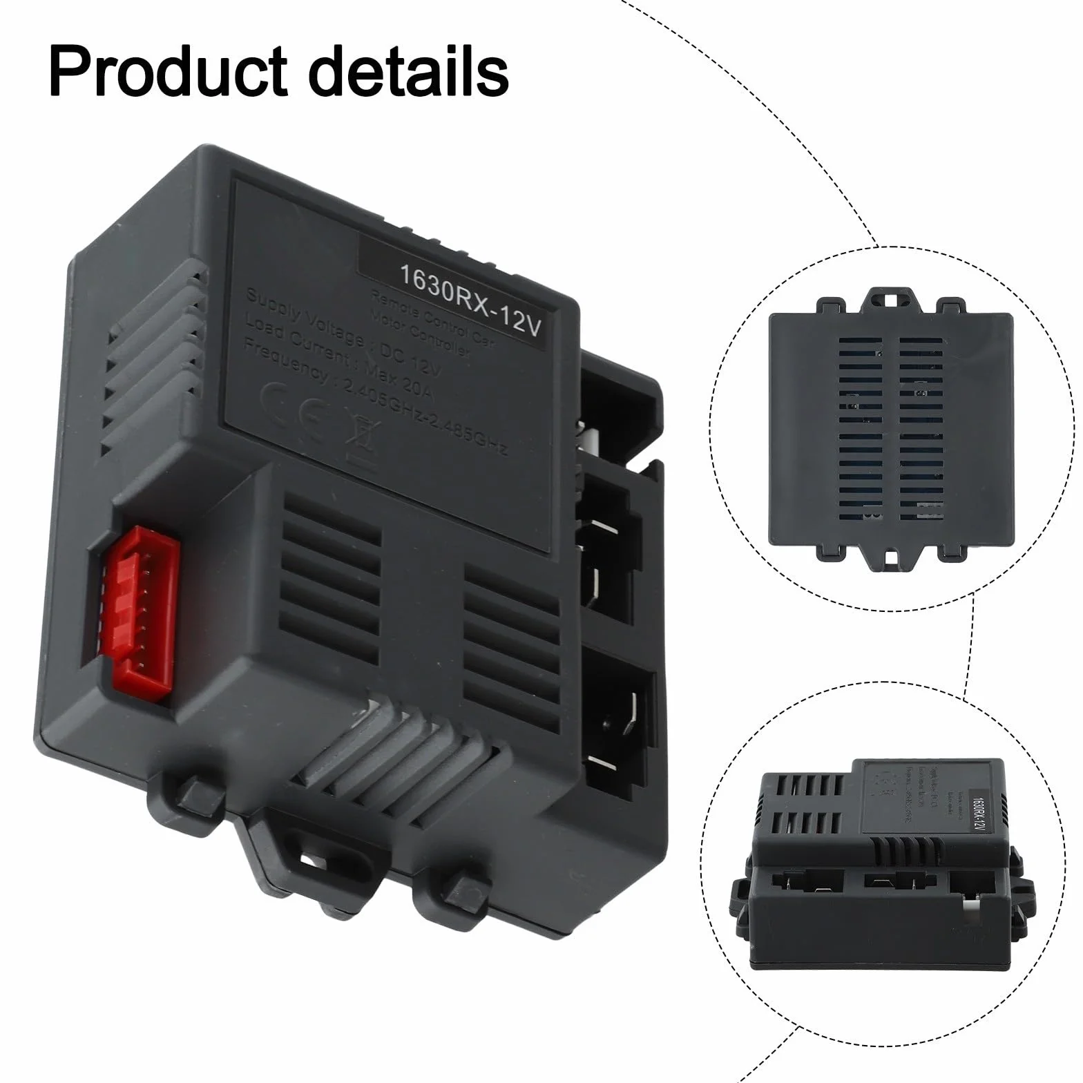 Besttoolifes JR1630RX-12V Receptor coche eléctrico niños 2.4G control remoto arranque lento ABS 7 Pin 12V
