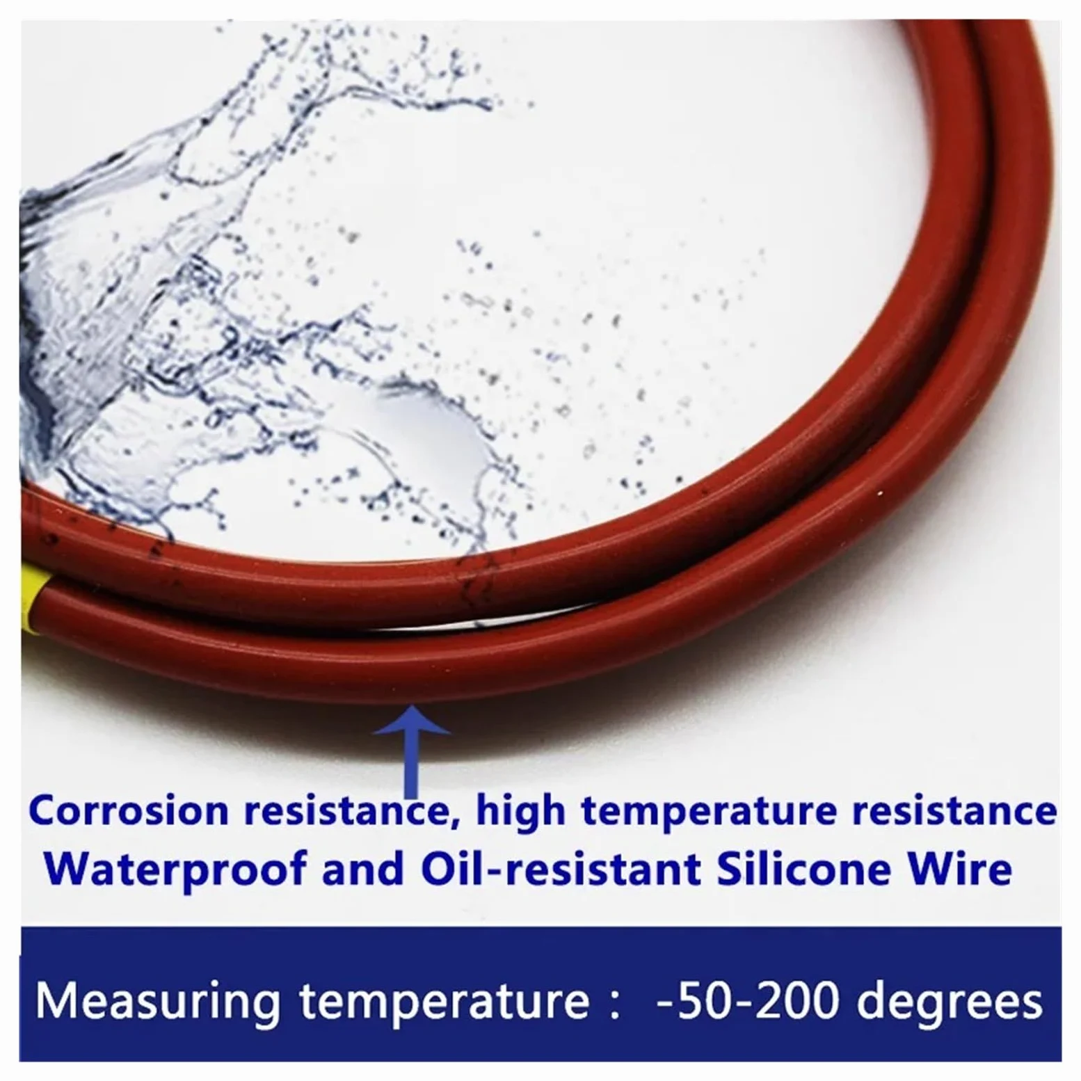Sensor de temperatura a prueba de agua PT100 PT1000, sonda RTD, Detector de resistencia de platino, Cable de silicona de 3 hilos | PT100 Type with 8m