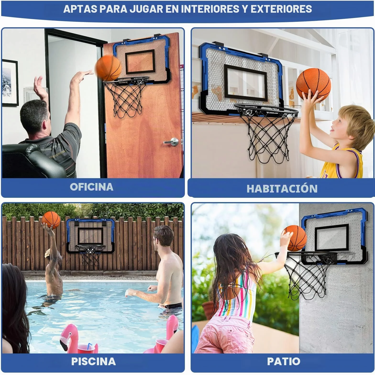 QDRAGON Mini Canasta Baloncesto Interior con 3 Pelotas para Niños y Adultos