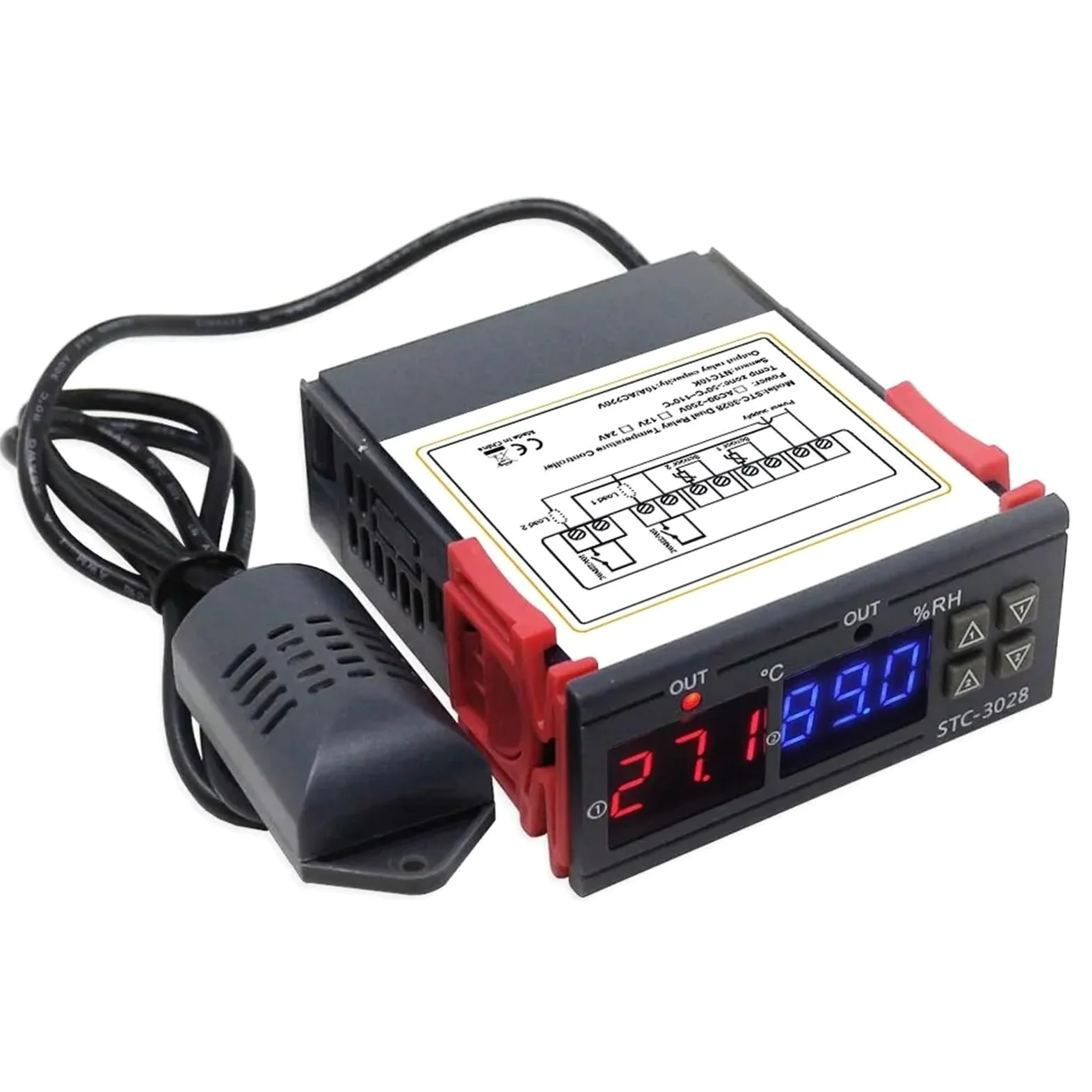 Termostato digital, higrostato, control de temperatura y humedad 3028, CA 110 V, CC 220 V, 12 V, higrómetro, controlador de incubadora.