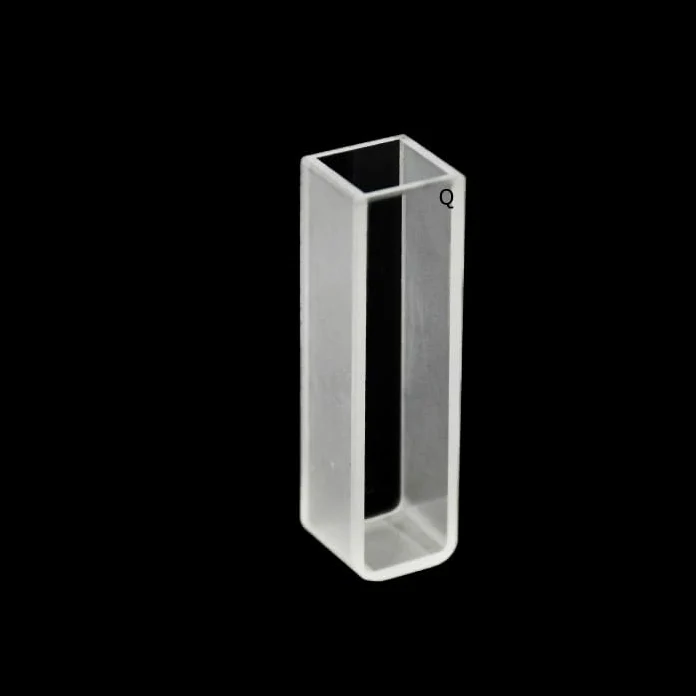 Cubeta de cuarzo de 10 mm for espectrofotómetro (paquete de 2), celda redonda de 3,5 ml con transparencia de doble cara, for muestras líquidas