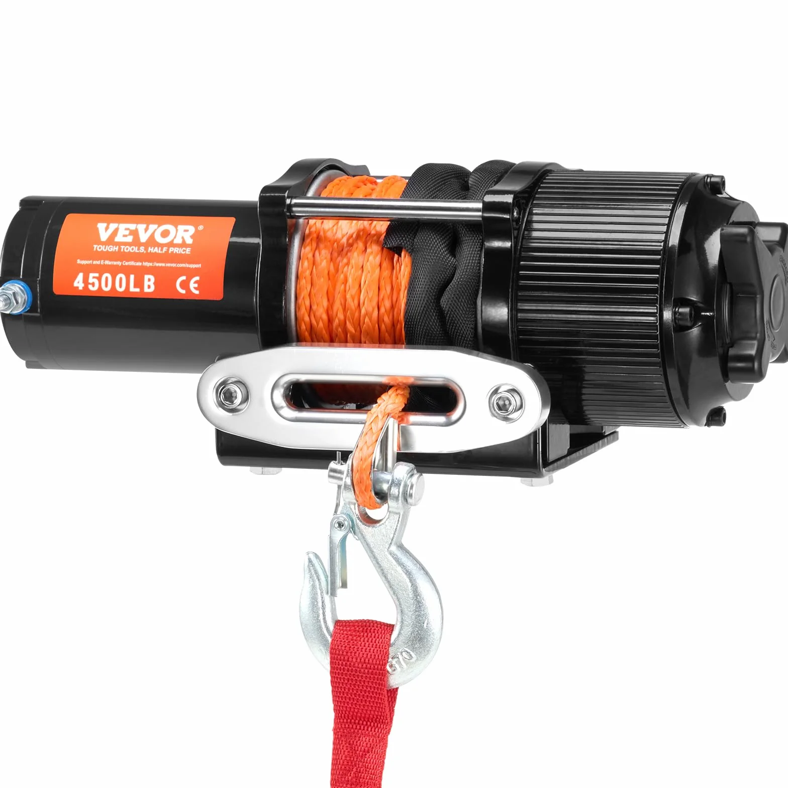 VEVOR Cabrestante Eléctrico ATV UTV Capacidad de Remolque 2041 kg 12 V DC Cuerda Sintética de 12 Hilos Φ0,6x1188,7 cm Control Remoto Inalámbrico y por Cable Impermeable IP55 para Remolque ATV UTV
