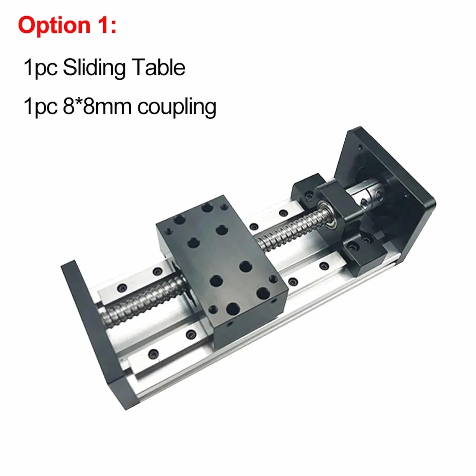 Mesa deslizante CNC MHTNC, recorrido de la plataforma del eje Z 100-800 mm, riel lineal 12, MGR12 SFU1204, kit actuador con tornillo bola(Option 1,Effective Stroke 150)