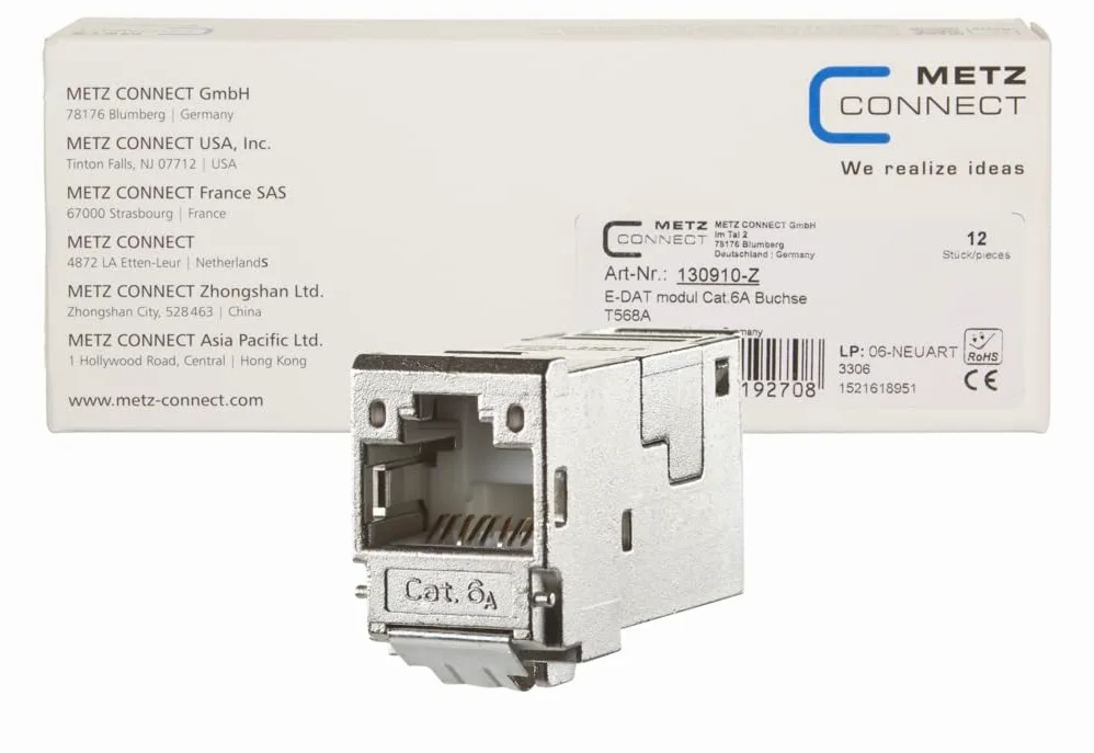 METZ CONNECT 130910-Z RJ-45 Metálico - Conector (RJ-45, Metálico, Cat6a, 12 pieza(s))