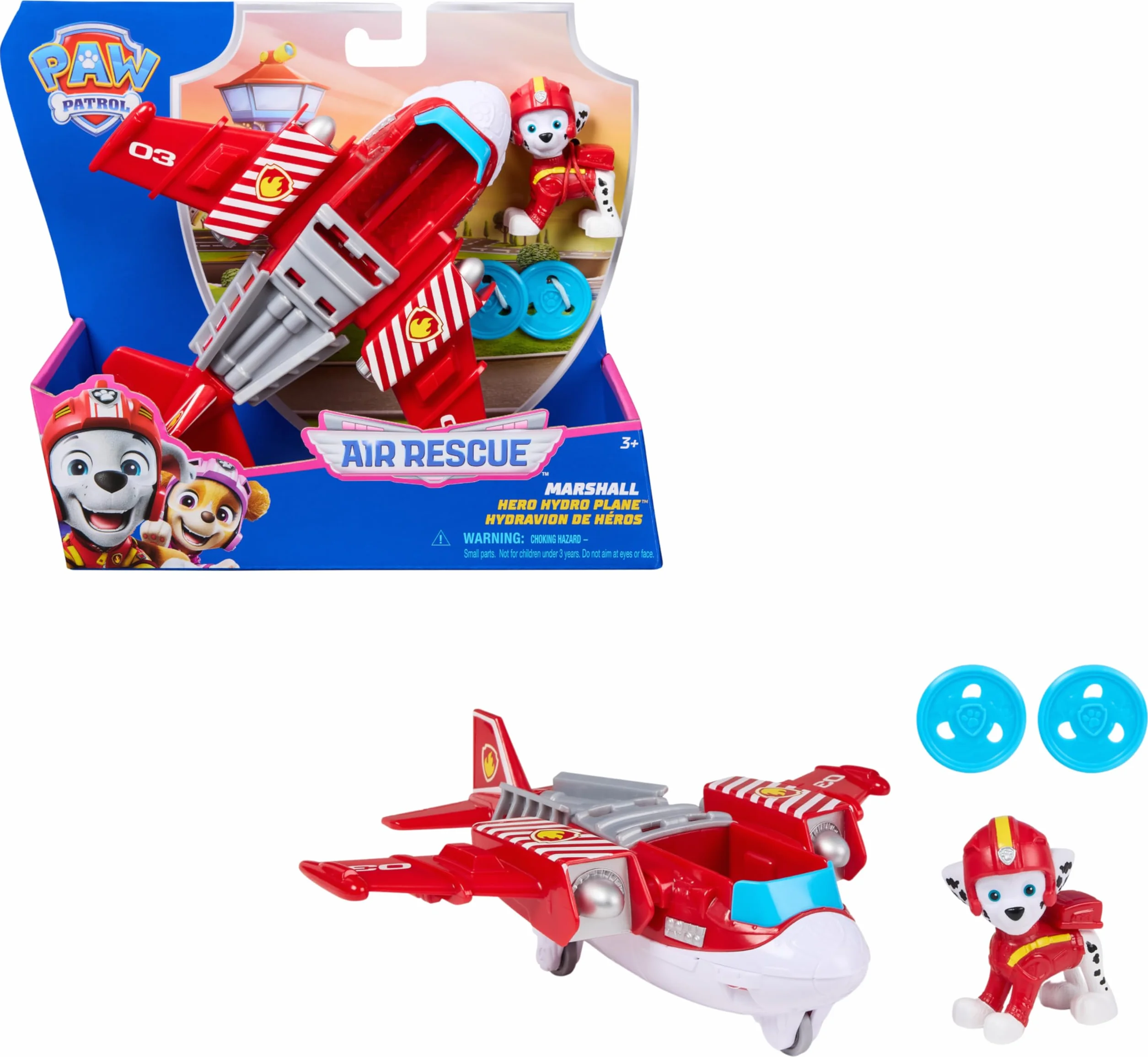 Paw Patrol Patrulla Canina Pack Figura Marshall Air Rescue HIDROAVIÓN Lanza PROYECTILES Juguetes Regalo Niño 3 años+