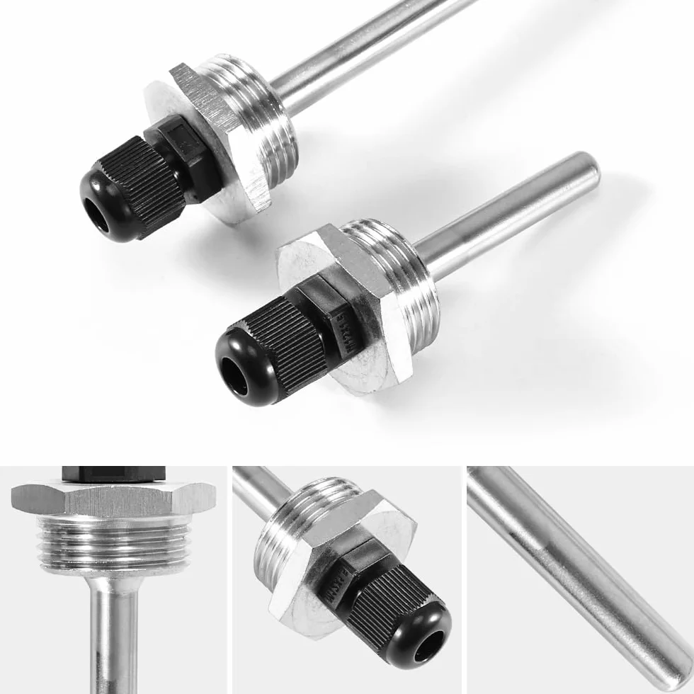 2 manguitos de buceo de 3/4 pulgadas, acero inoxidable 3/4 pulgadas Thermowell,100 mm de acero inoxidable, rosca G de 3/4 pulgadas para sensor de temperatura, tubo de protección de buceo para sensor
