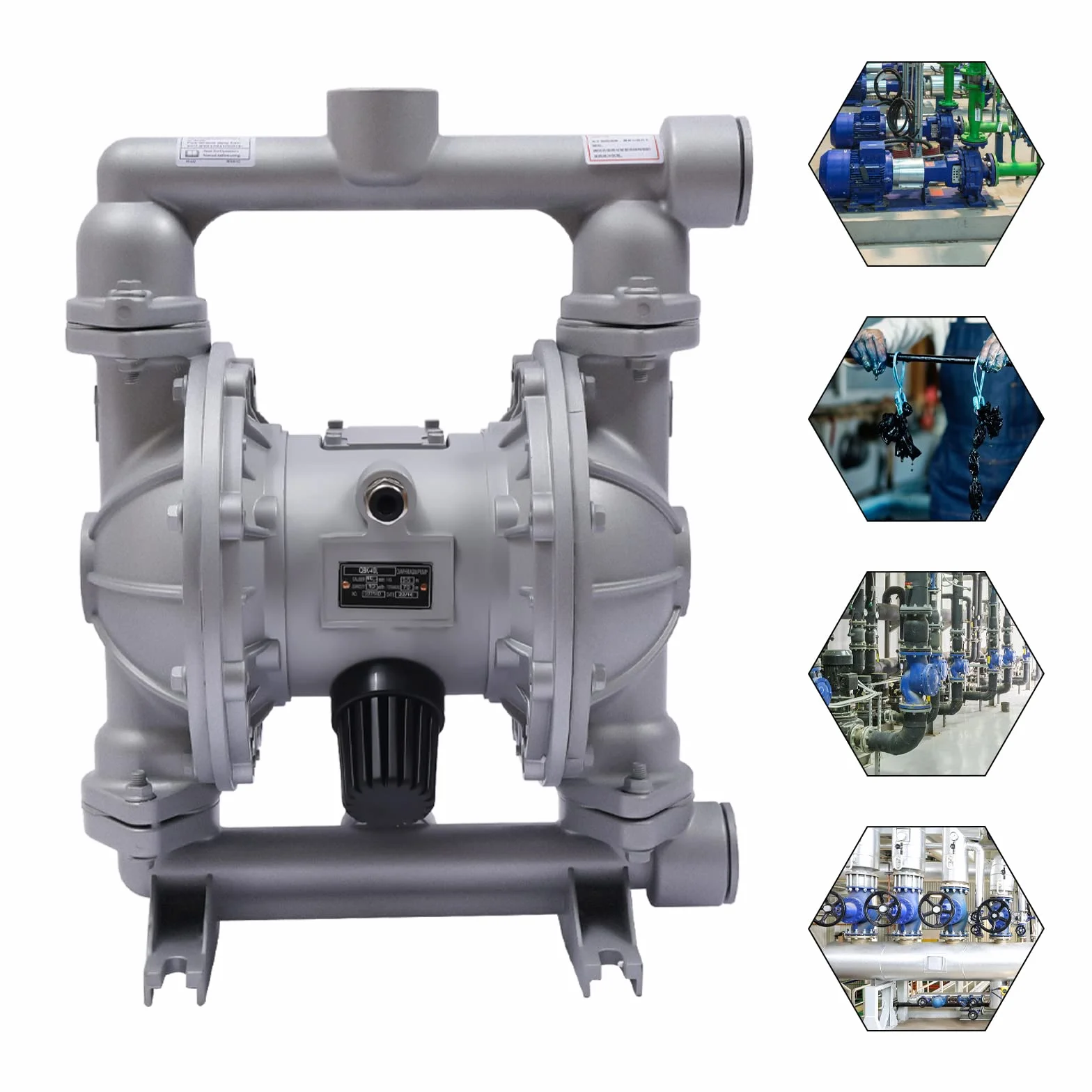 QBK-40L Aire Operado Doble Diafragma Bomba Neumática Bomba de Membrana Química,para agua y fluidos de petróleo de baja viscosidad, incluyendo diesel, queroseno, aceite de motor y algunos aceites