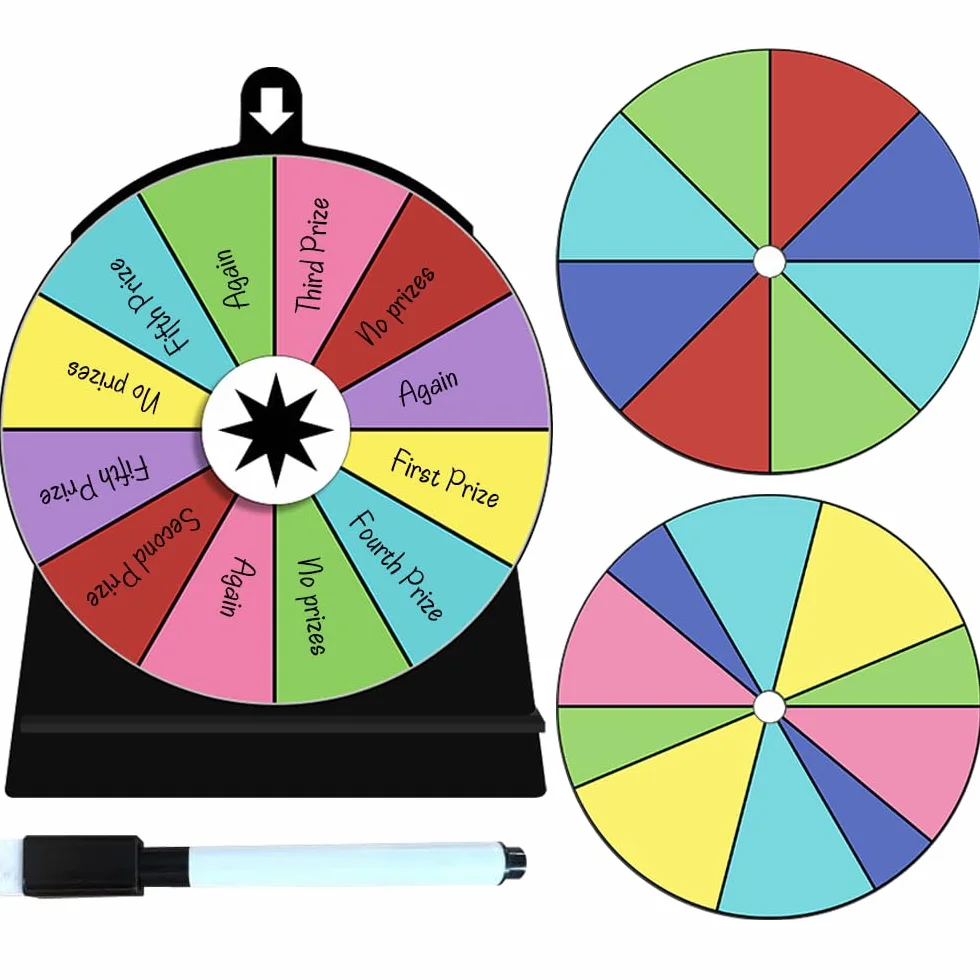 Rueda de la Fortuna con Soporte, Ruleta de Colores de la Suerte con Marcador, para Carnavales, Ferias