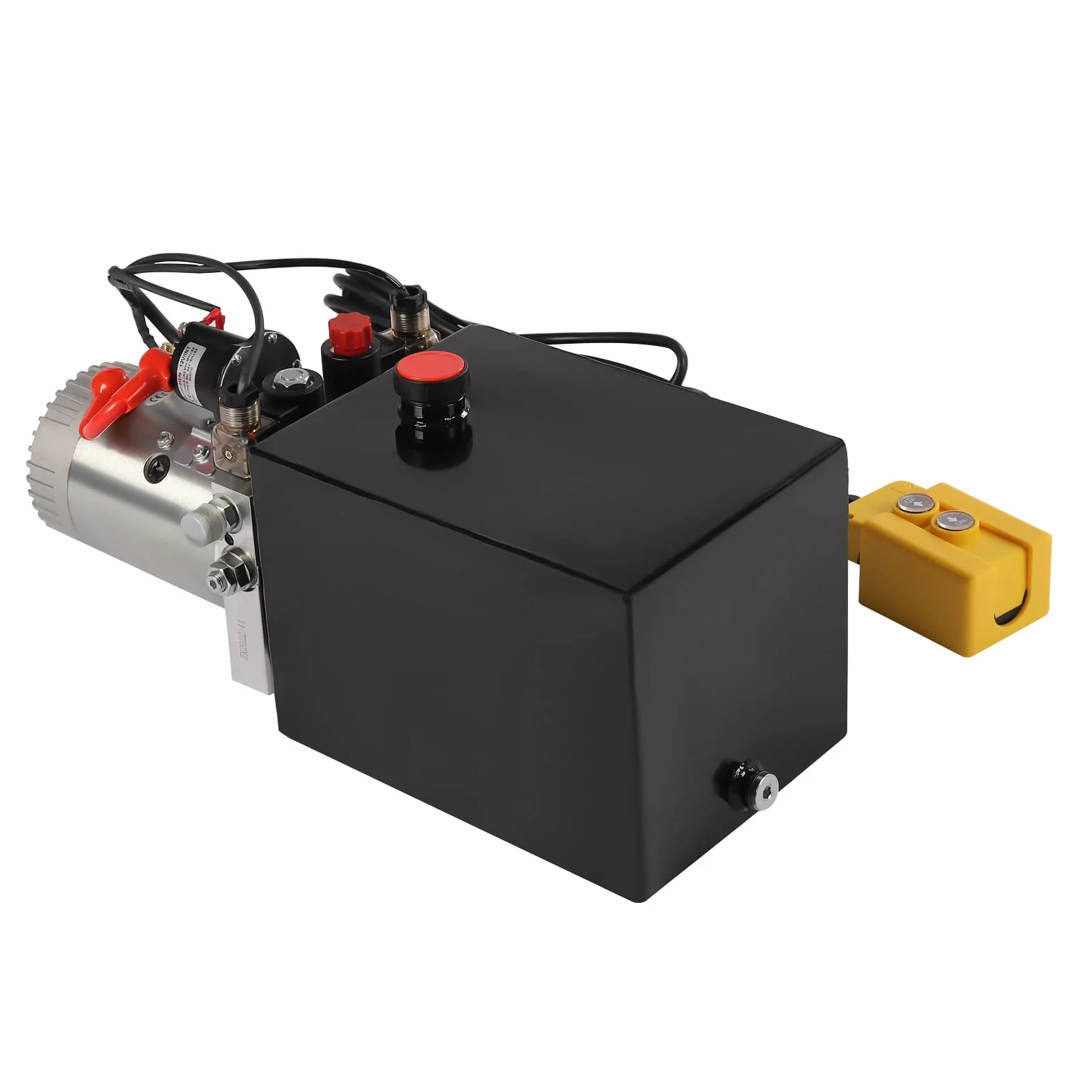 Bomba hidráulica de 3000 W, 7.57 L, bomba de remolque basculante, doble acción, unidad hidráulica para elevación y bajada con mango de control cableado de 4,5 m