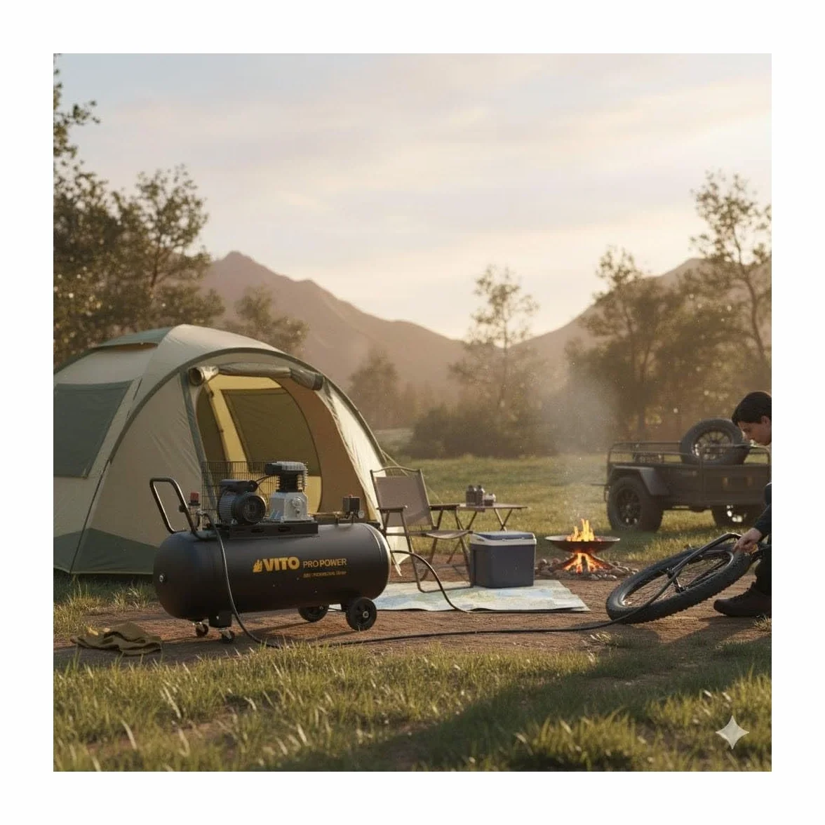 VITO Black Series - Compresor de aire (200 litros, 10 bares, 230 V, 4 CV, 10 bares de presión de funcionamiento (máx. 12 bares), 400 l/min, compresor de aire de 200 L, lubricado con aceite, compresor