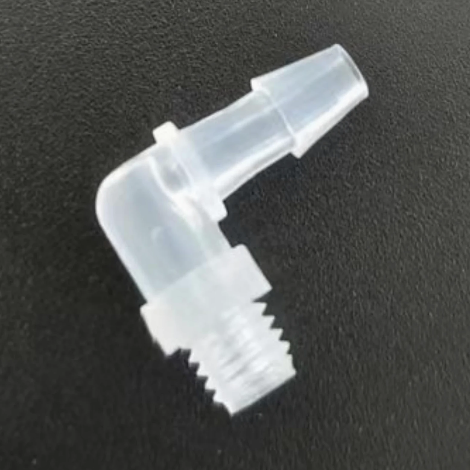 Accesorios de púas for manguera de plástico, conector de tubo adaptador de rosca macho 10-32UNFpaquete de 100(3.2mm 1/8inch L-Type)