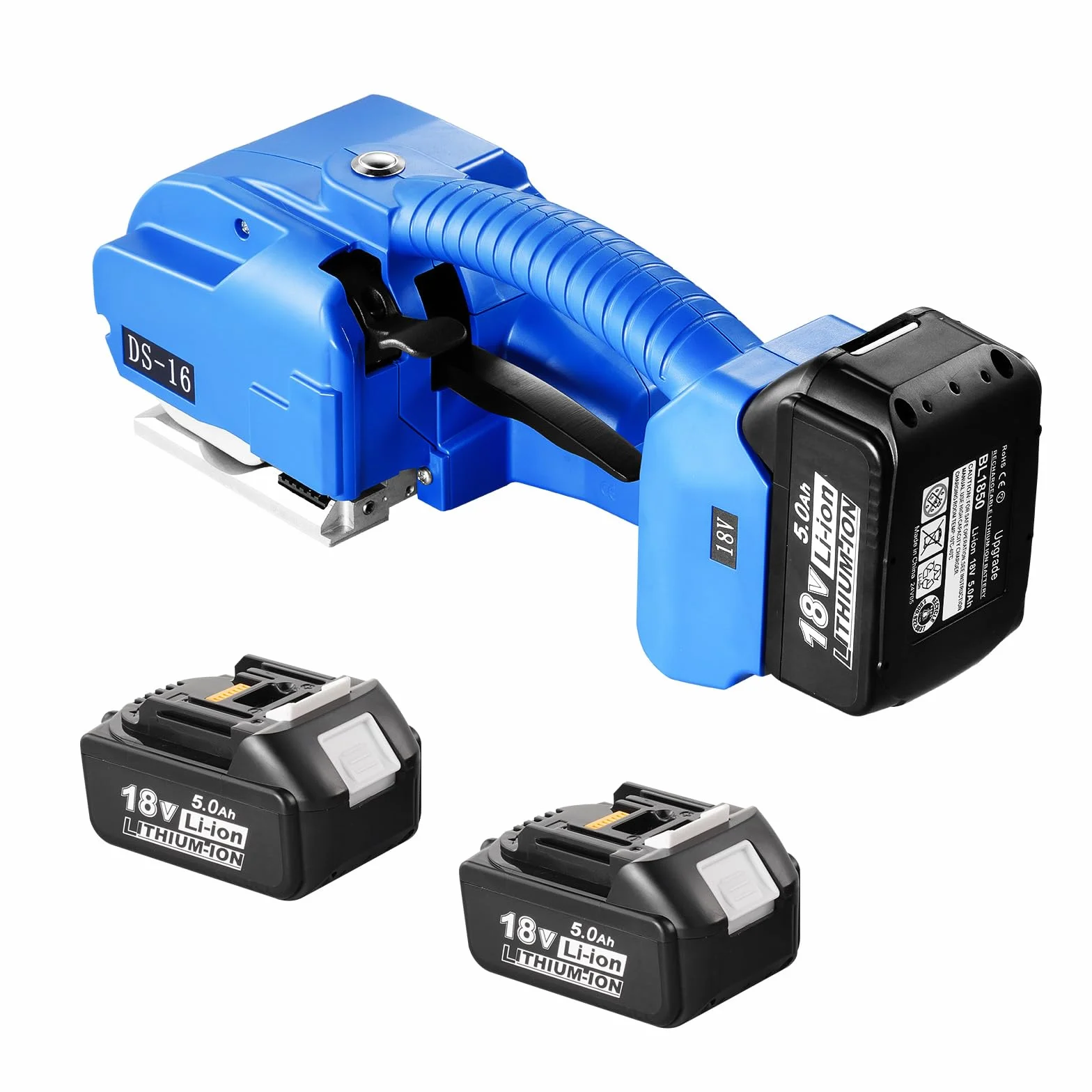 VEVOR Flejadora Eléctrica para Flejes PP PET de 0,89-1,6 cm Herramienta de Flejado Portátil con Pantalla Digital Flejadora Automática a Batería para Cajas de Embalaje de Palets