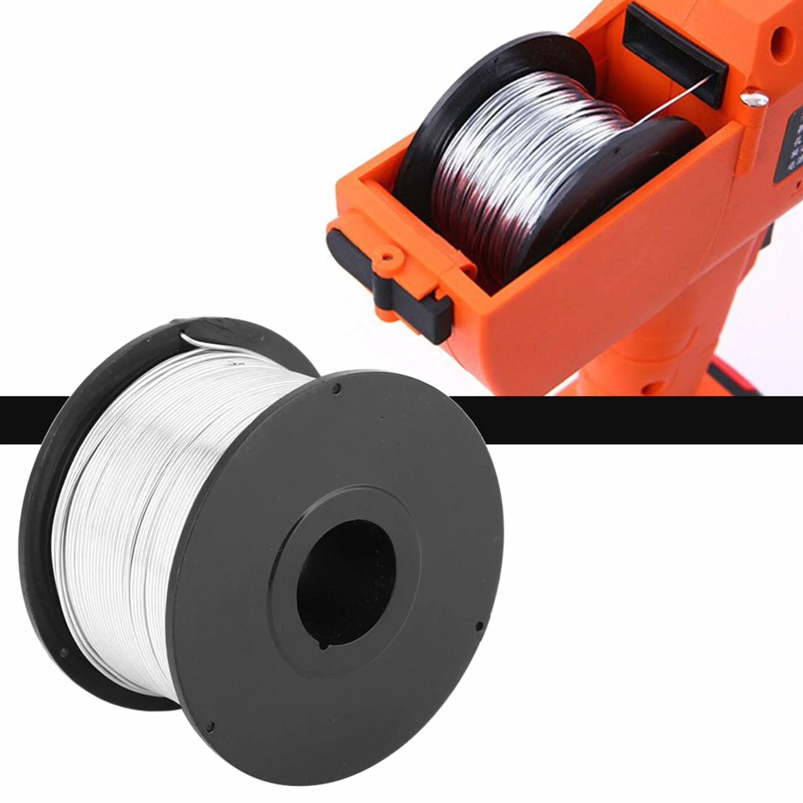 Garosa Alambre de Amarre de Acero de 110 M y 0,8 Mm, Suave y Flexible para Encuadernación, 8 Rollos Incluidos para Máquina de Atado Automático