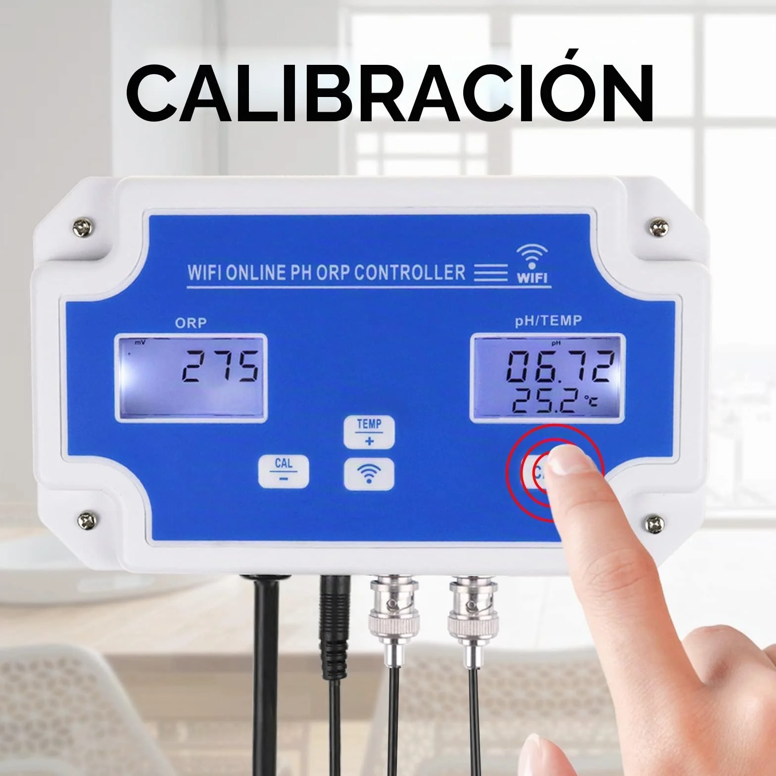 Medidor pH ORP Temperatura 3 en 1 Driver Inteligente con Control Remoto para Hidropónica Acuario Piscina