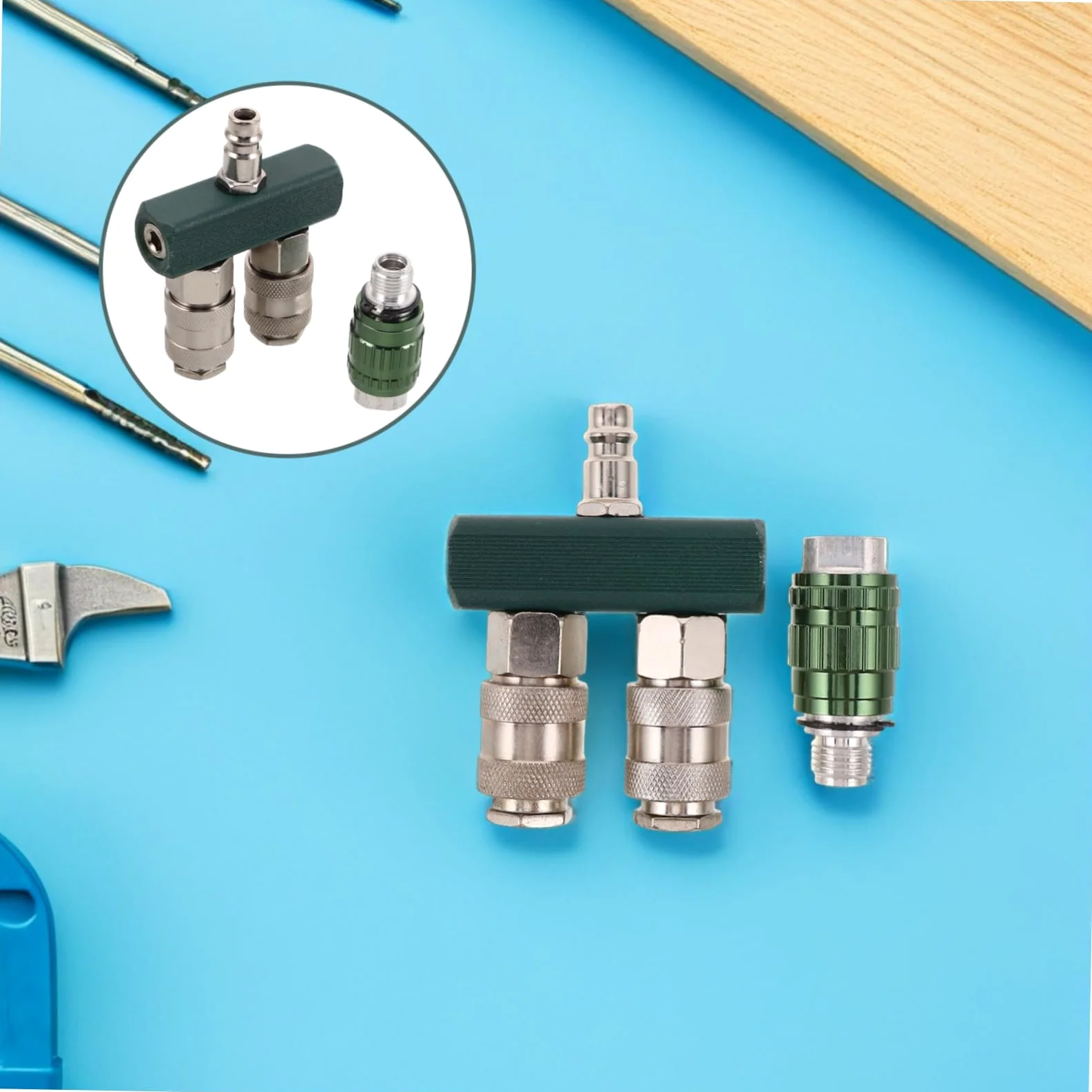 PRETYZOOM 5 Piezas Conector rápido Accesorio de manguera de aire Splitter de manguera de rápida divisores neumáticos para tubo divisor de tubo hierro niquelado