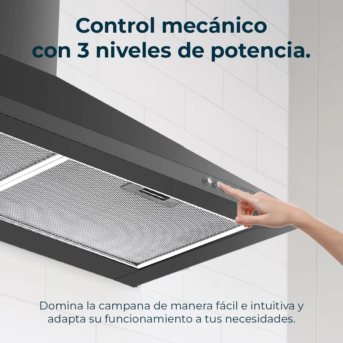 Cecotec Campana Extractora Piramidal 60cm Bolero Flux PM 604300 Black 105W 430m3/h Control Mecánico 3 Niveles