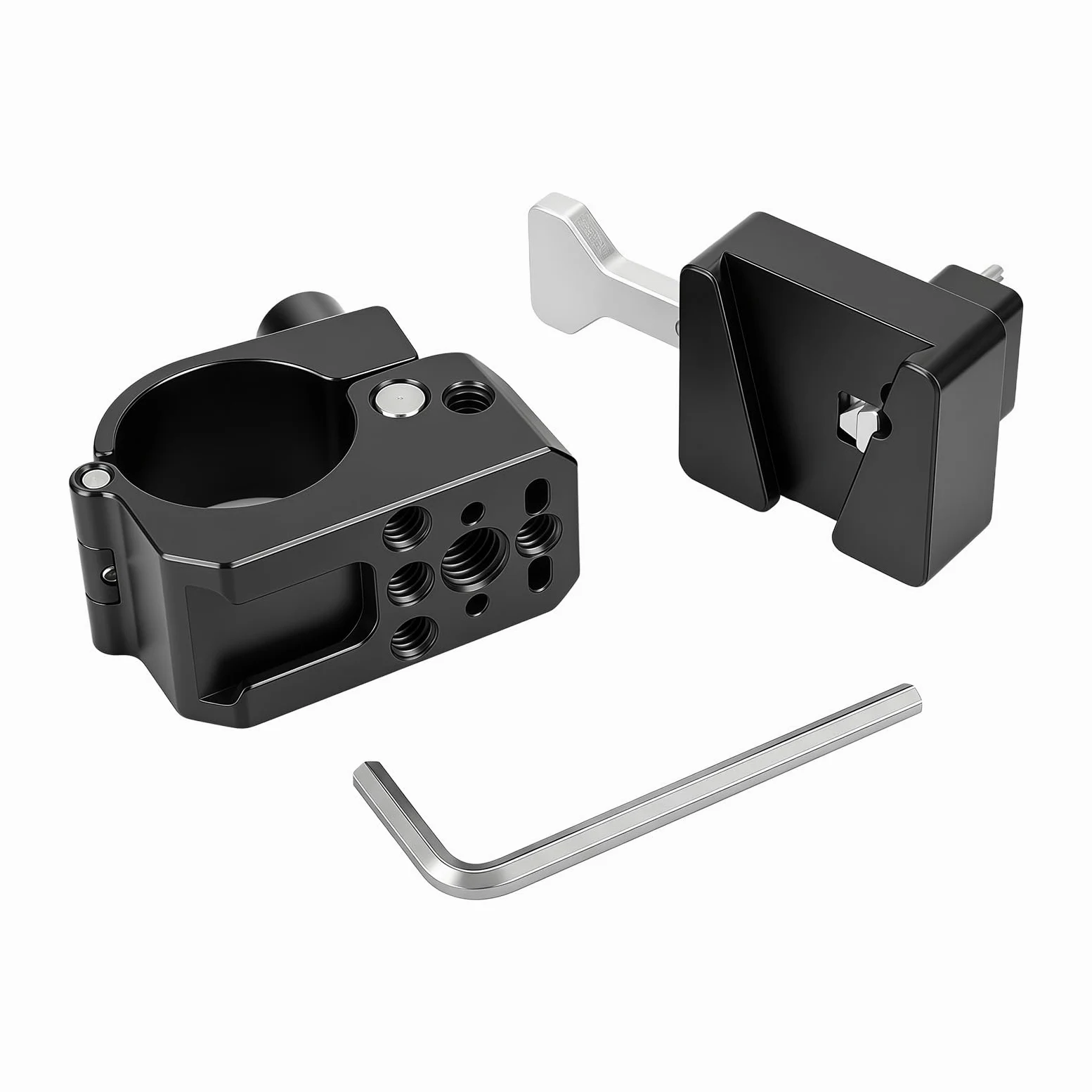 Abrazadera de tubo de un solo agujero para tubería de aluminio de 30 mm, montaje de barra de mejora del hogar con tornillo de rosca de 1/4 a 20 pulgadas, accesorios para el hogar