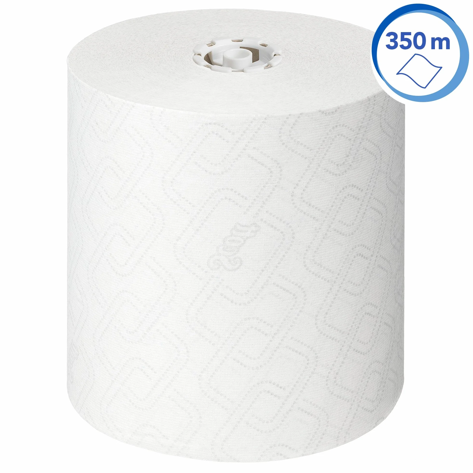 Scott Essential secamanos en rollo 6691, Rollos de papel secamanos blanco, Con tecnología Airflex, 6 rollos de 350 m (2100 m en total)