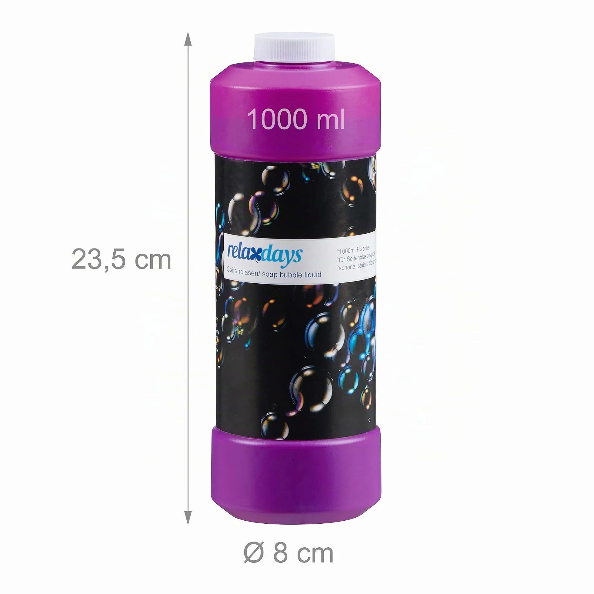 Relaxdays Jabón Pompas Recambio, 1 Litro, multicolor