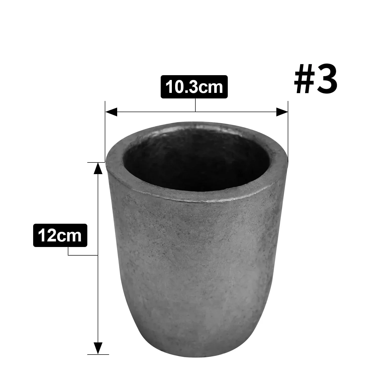 Horno de fusión crisol grafito, horno resistencia a altas temperaturas, equipo accesorios plata oro fundición 1 pieza(10.3x12cm)
