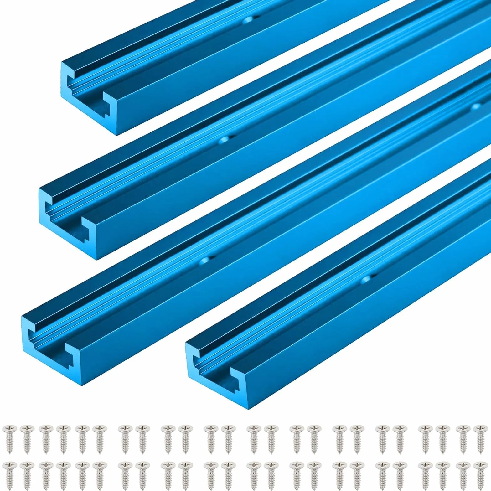 Riel deslizante en T M4 1220 mm aluminio perfil carril montaje con empujador mango plástico 48 tornillos