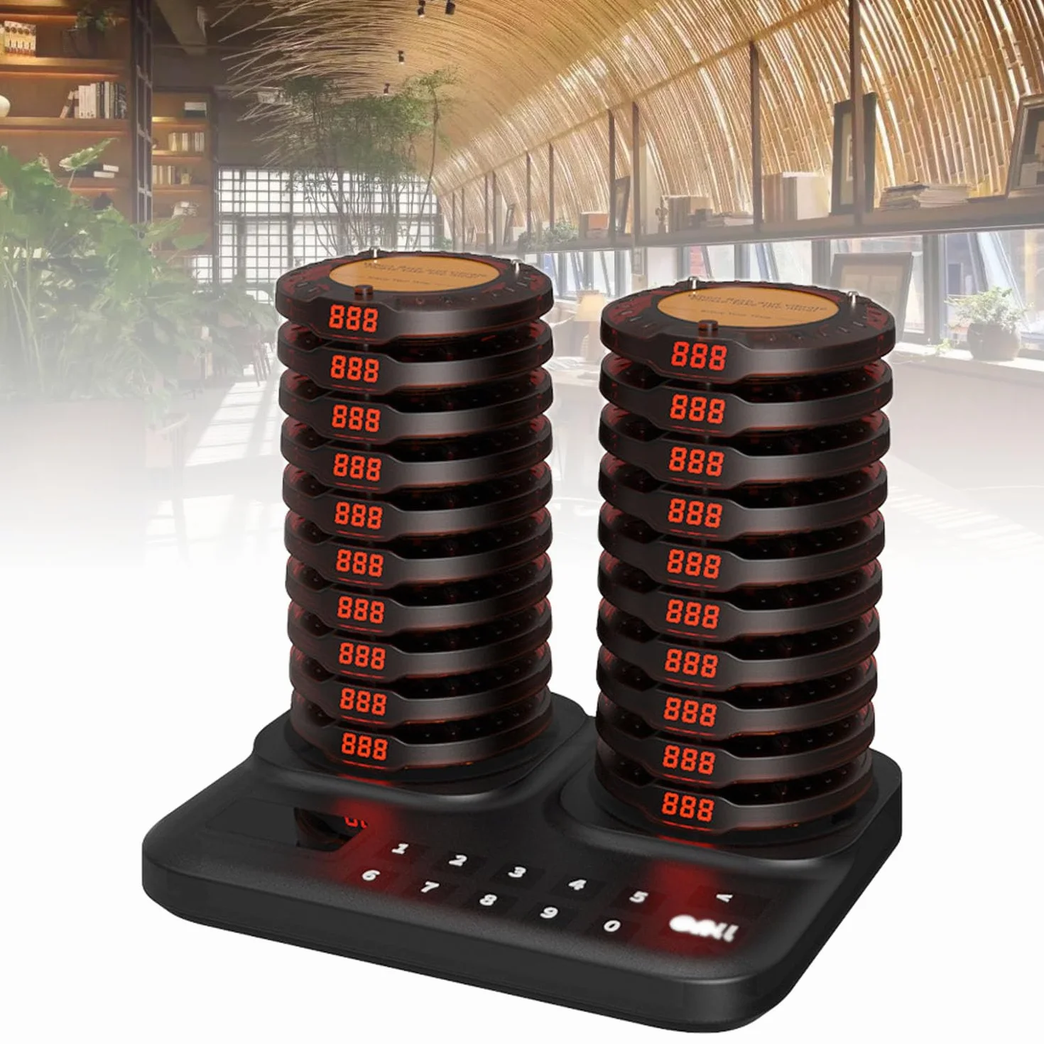 Restaurantes Vibrantes Parpadeantes De 1v20, Buscadores De Tiendas De Café, Campana De Servicio Inalámbrico, Timbre De Cola De Alimentos, Sistema De Llamadas para Restaurantes/panadería