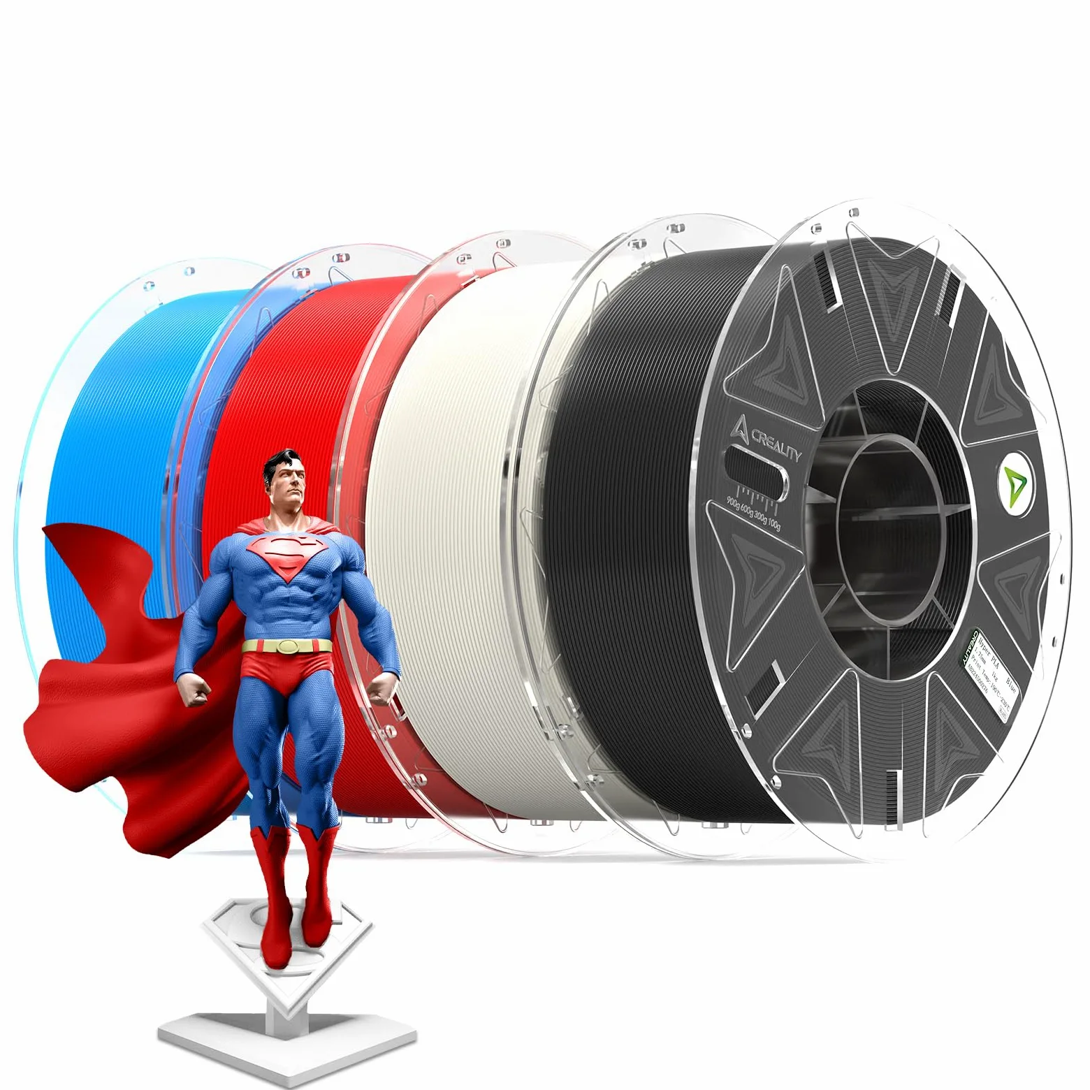 Creality Hyper PLA - Filamento RFID de 1.75 mm, 4 kg para combo K2 Plus, filamento de impresora 3D para alta velocidad de 30 a 600 mm/s, paquete de 4 (4 kg)/carrete de filamento Hyper RFID compatible
