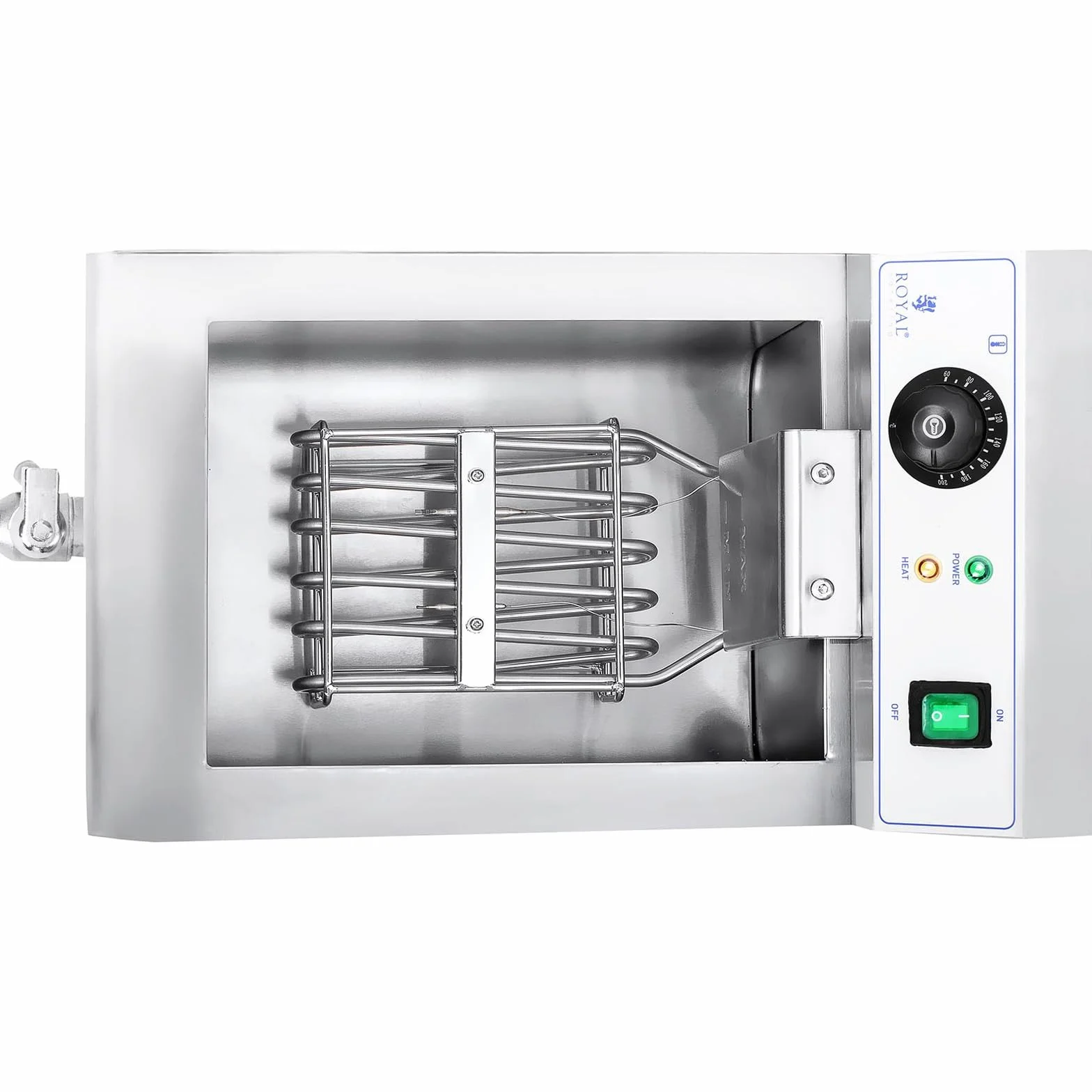 Royal Catering Freidora Electrica Profesional RCEF 10EH-1 (10 L, 3 000 Watt, Termostato, Grifo de vaciado, Acero inoxidable)