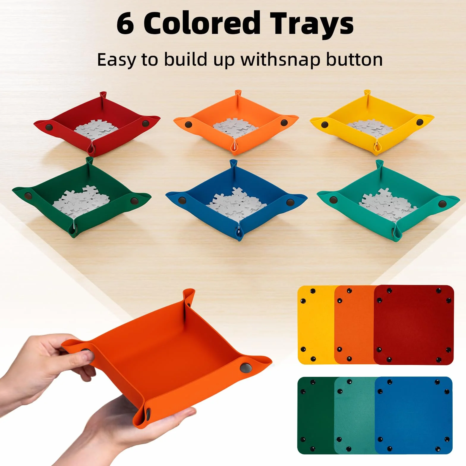 Tablero para Puzzle 1000 Piezas, Tapete Antideslizante con 6 Bandejas y Cubierta Antipolvo