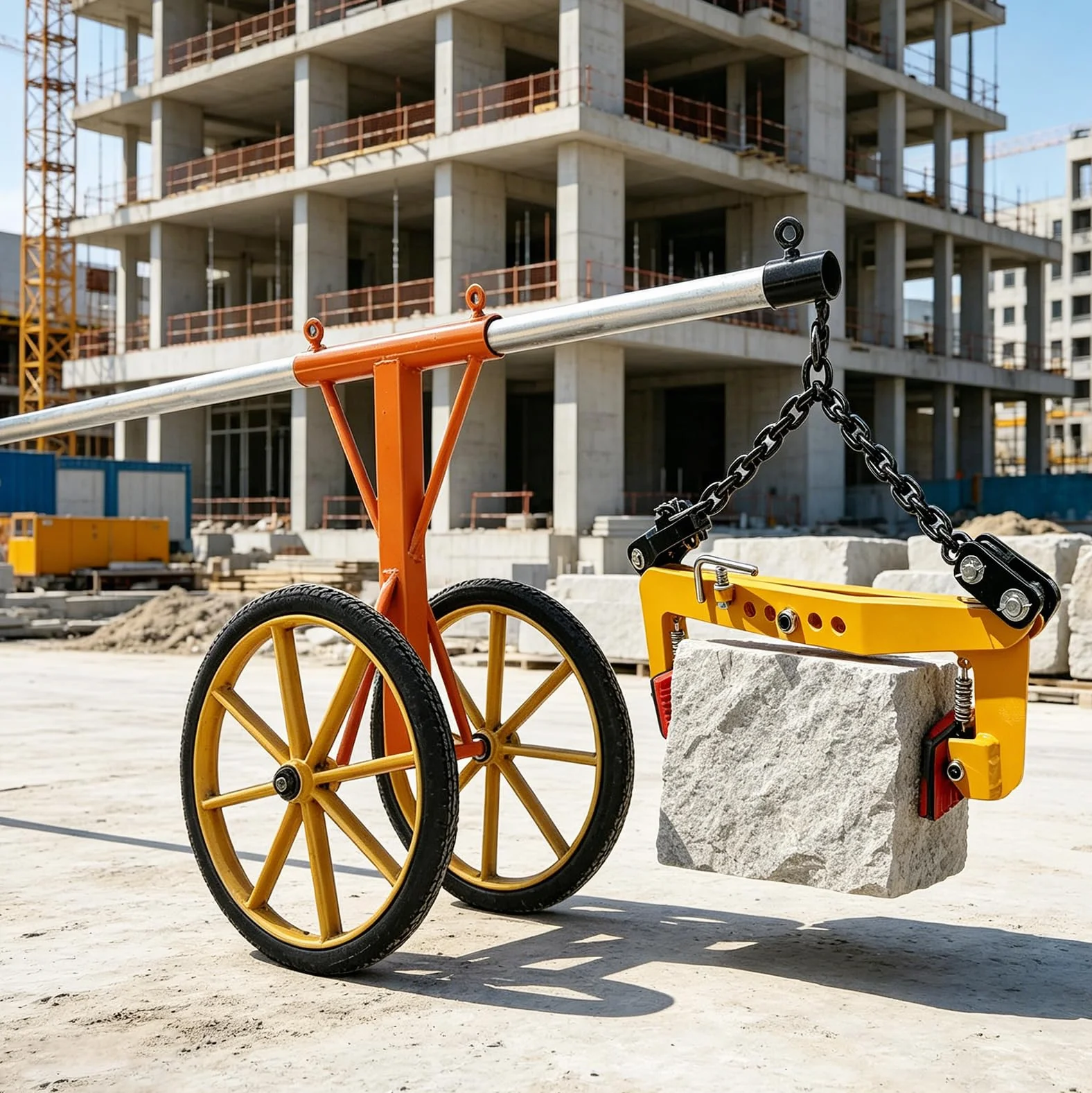 Pinza para Piedras con Cadena, Alicates de Desplazamiento | Capacidad de Carga 350 kg, Gato de Piedra, Diámetro de Apertura Ajustable 27-50 cm