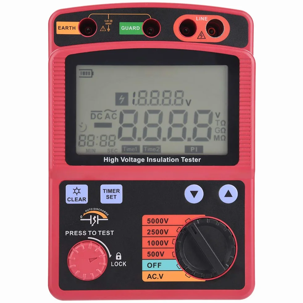 Probador 5KV 0.0MΩ-1000GΩ del Multímetro de la Resistencia de Aislamiento de GM3125 Digitaces